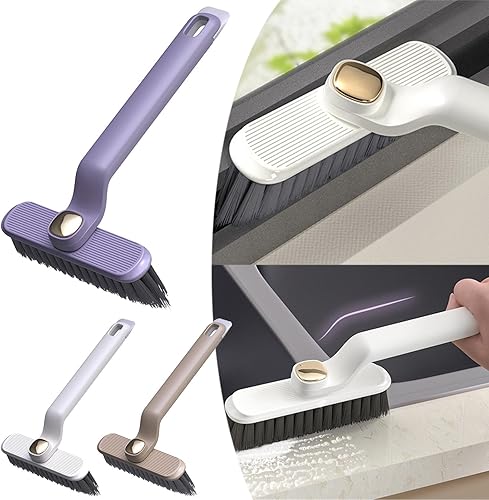 Miniatura 4 de Cepillo giratorio multifunción para limpieza de hendiduras, cepillo giratorio de 360 grados, cerdas en forma de V, pala de cola, clip 3 en 1, sin
