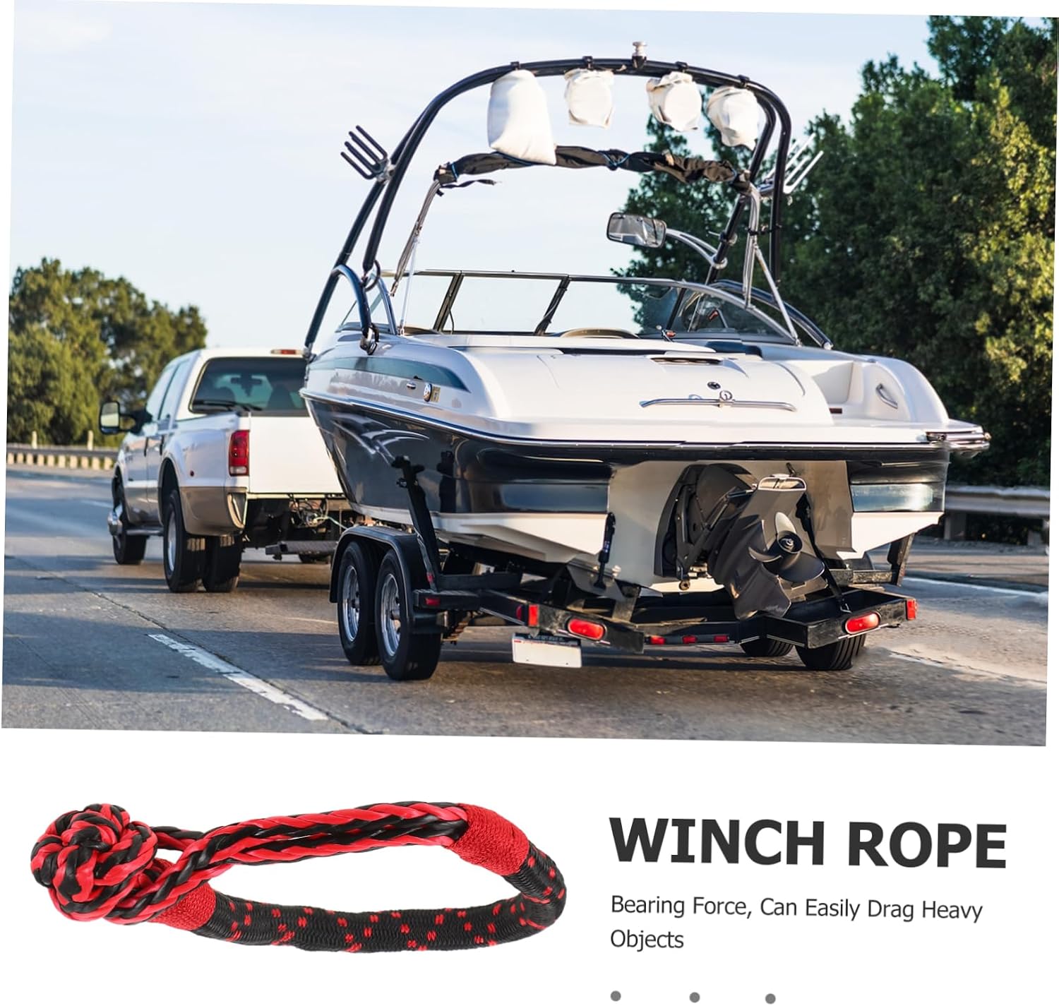 Holibanna 455lbs Soft Shackles Recovery Rope Breaking Strength for Towing Utv ATV Trucks Suvs Flexible Heavy Duty Synthetic Winch Rope Enhanced Safety and Grip