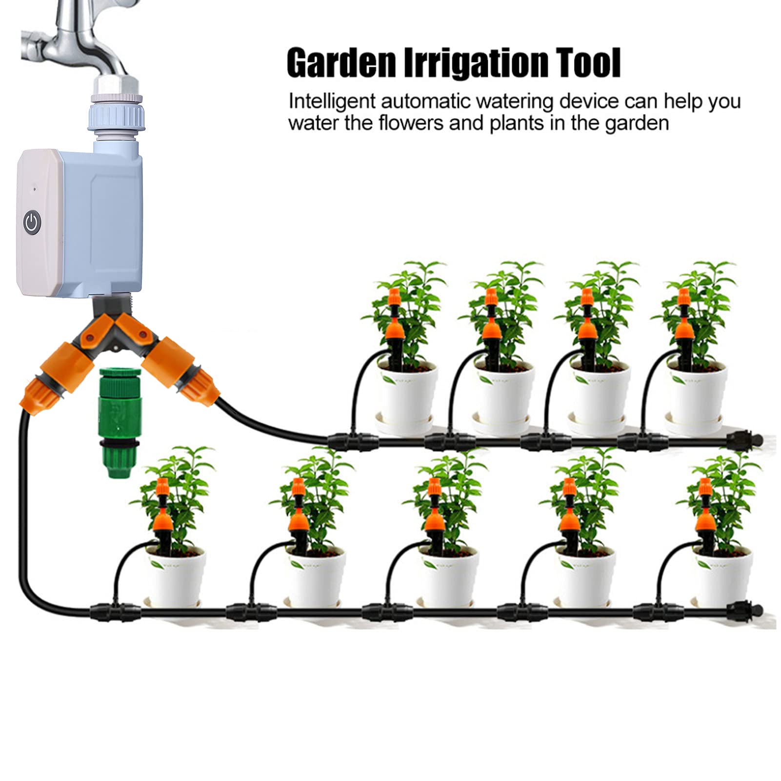 Bluetooth Timer per Irrigazione a Batteria, Programmatore Automatico con App Control, Centralina per Irrigazione Giardino IP65, Innaffiatore Automatico per Vasi