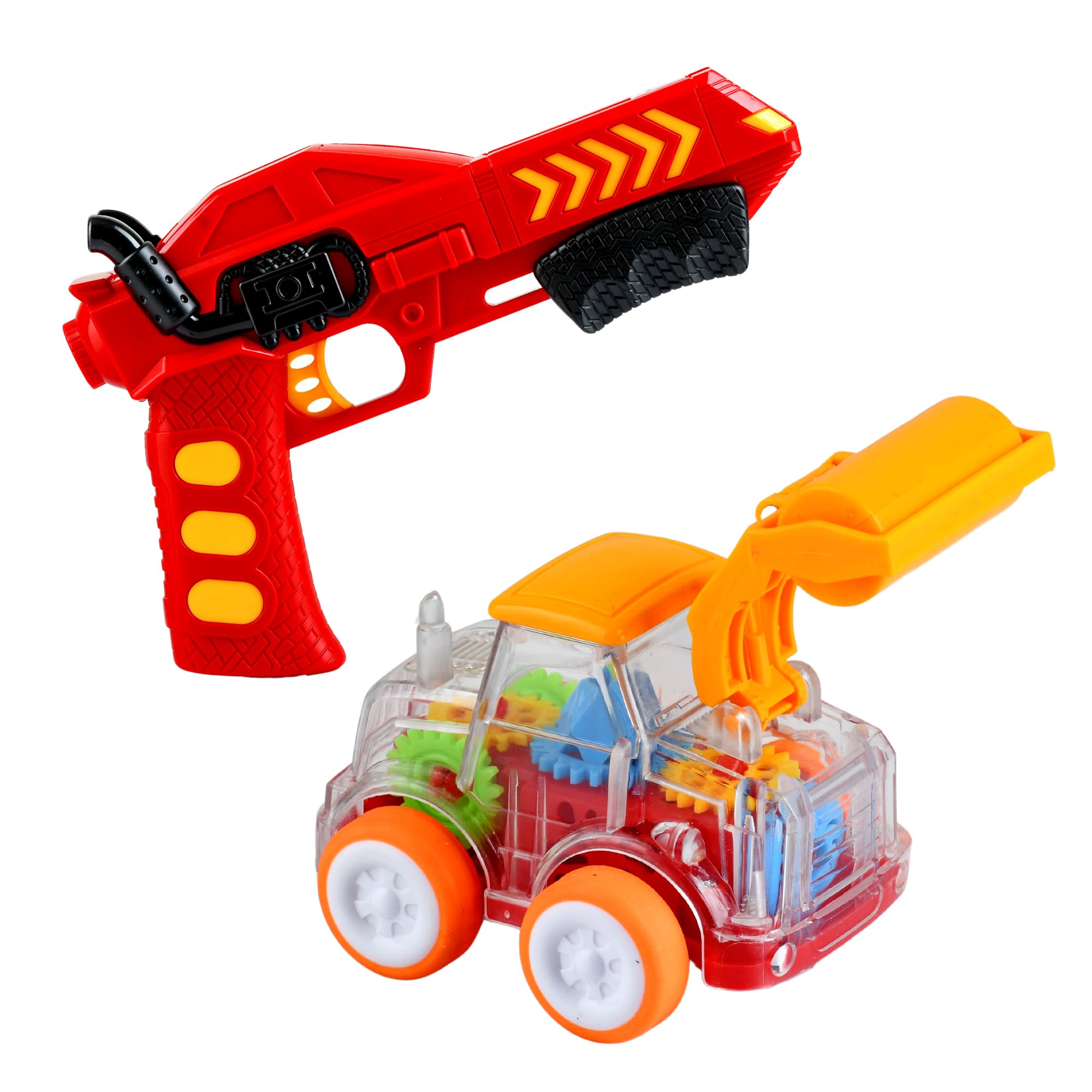Braintastic Car Launcher Transparent Gear Toy Gun Catapult Car Shooting Activity Game for Kids 3+ Years (Red) (B0D2JG64RW) Amazon Price History, Amazon Price Tracker