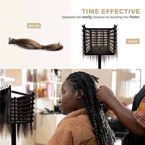 Miniatura 3 de Estante de pelo trenzado, soporte para extensiones de cabello, herramientas de trenzado de cabello, organizador de productos para el cabello,