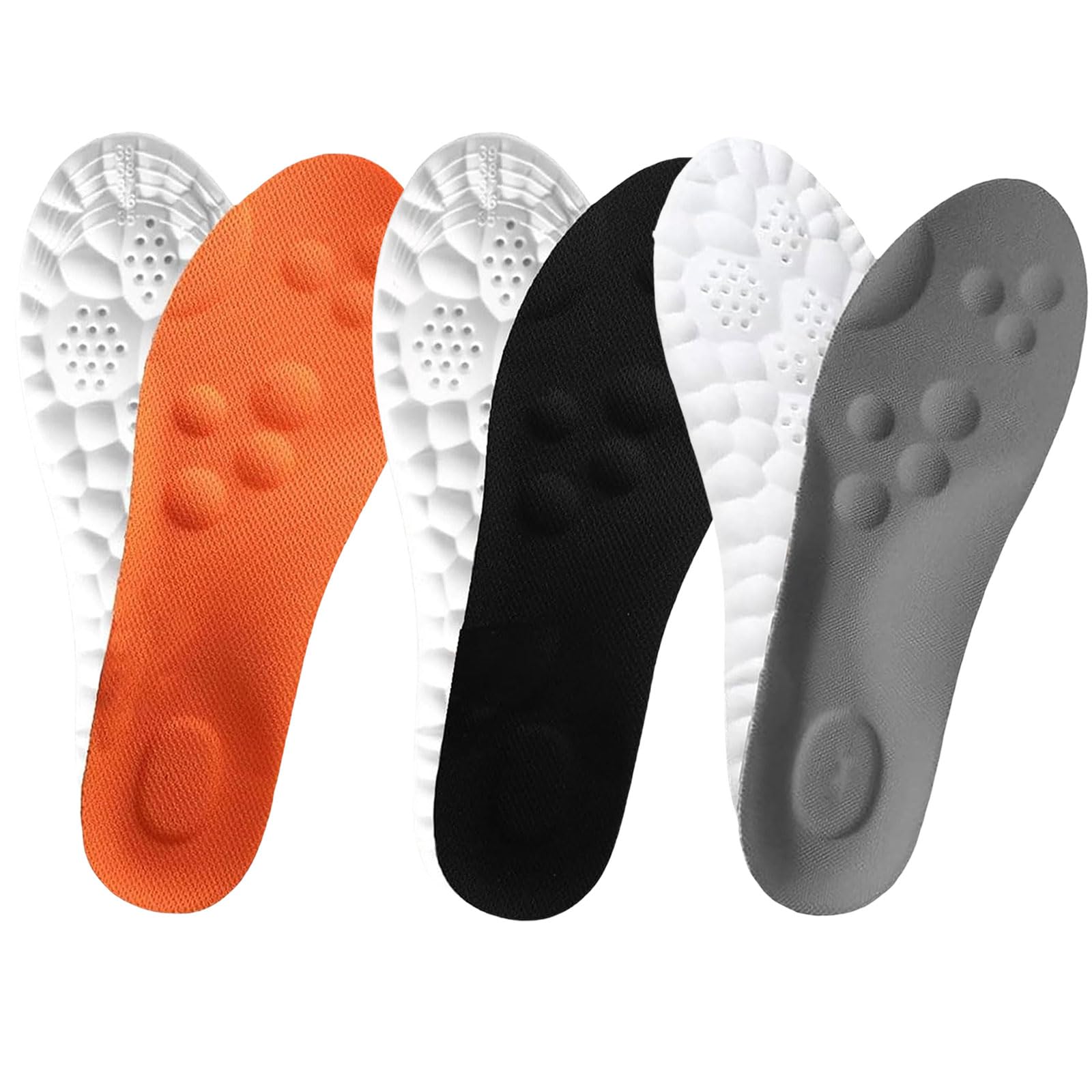 Solette Steppers per uomo e donna, solette massaggianti 2025, inserti per scarpe in memory foam con supporto per arco plantare (3 paia, uomo 40-44/donna 42-44)