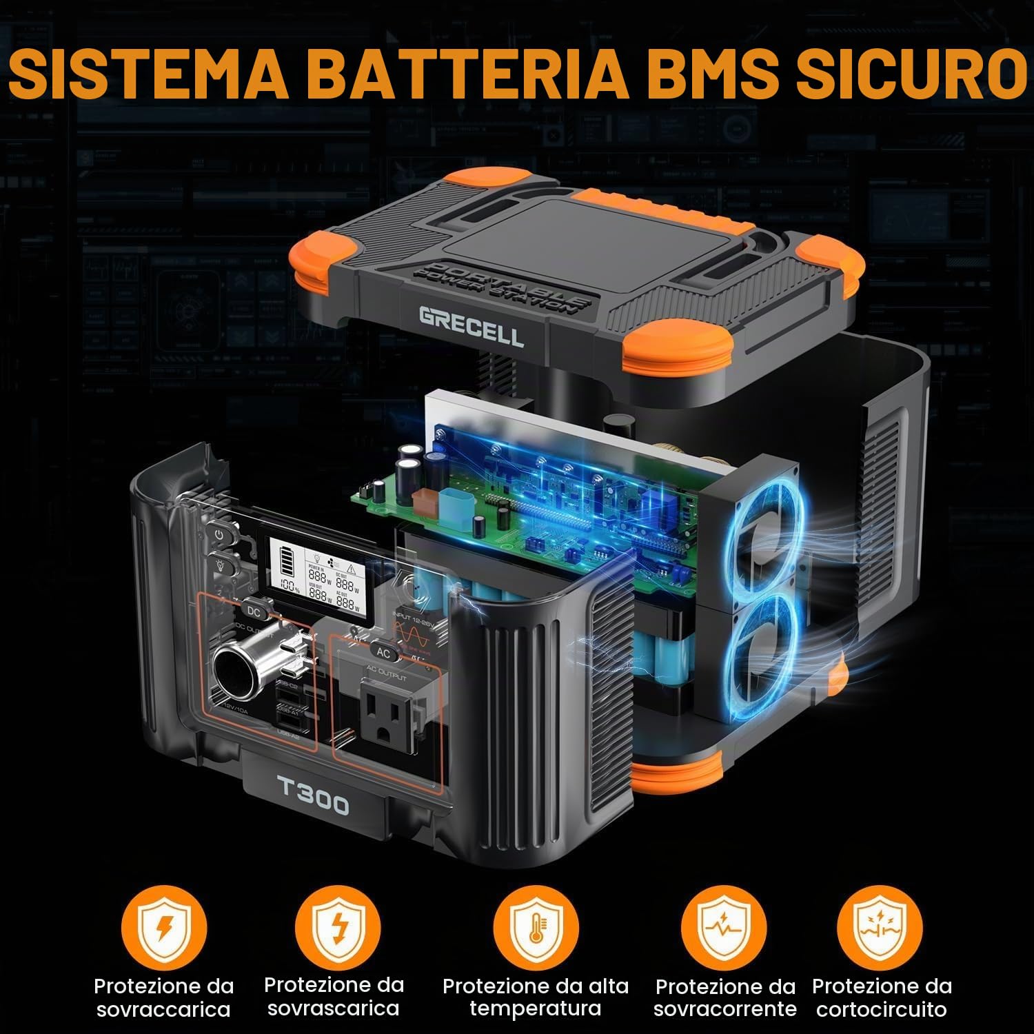 Power station portatile da 300W,288Wh