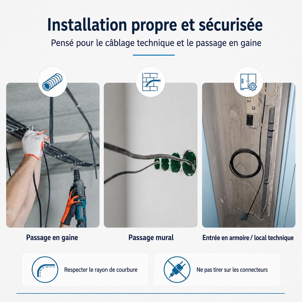 Câble Fibre Optique Armé 70m Blindé en Acier pour Intérieur et Extérieur, LC/UPC vers LC/UPC, OS2 Duplex Monomode 9/125 µm, G.657.A2, LSZH RoHS, Faible Perte, Noir