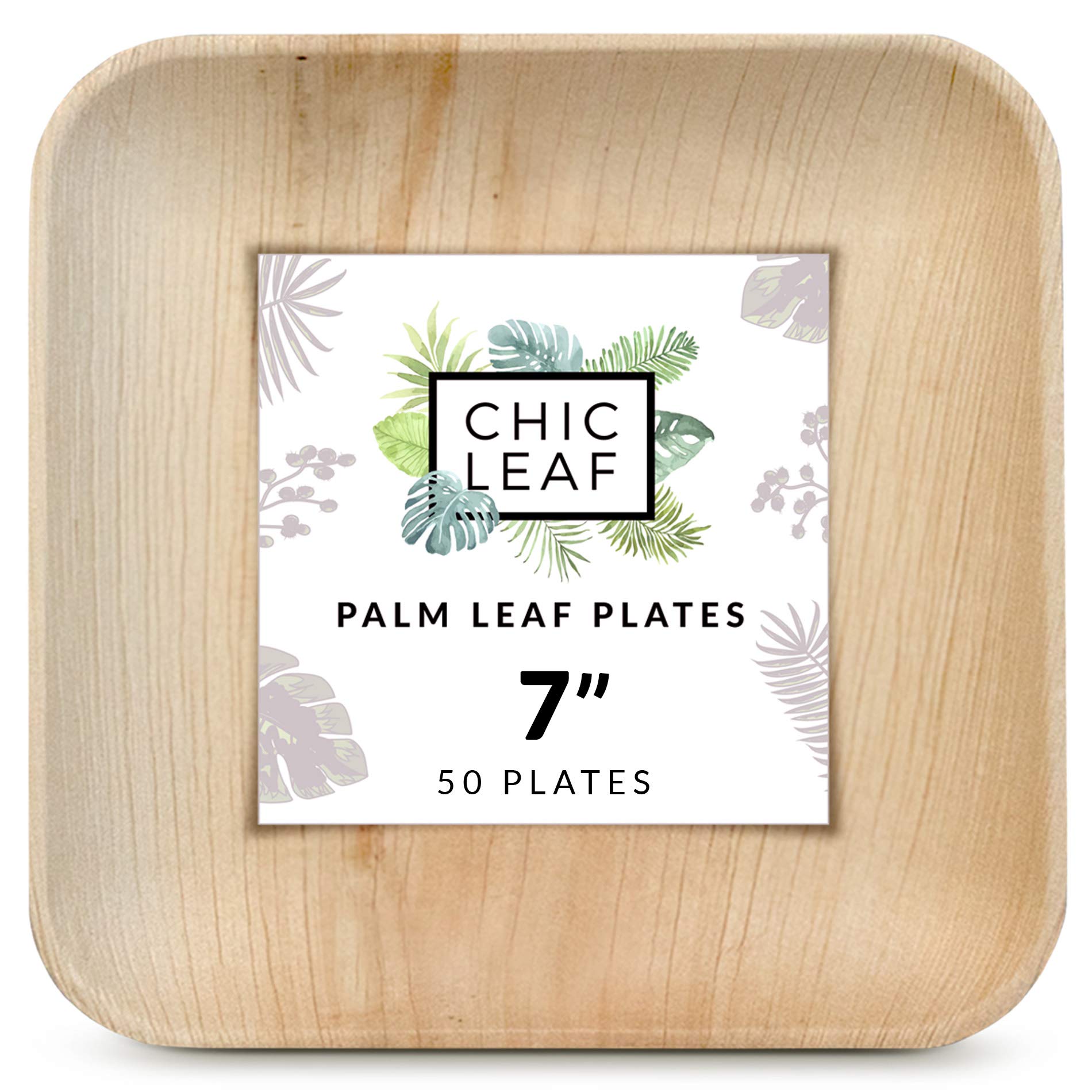 Buy Chic Leaf Palm Leaf Plates Disposable Bamboo Plates Like 7 Inch
