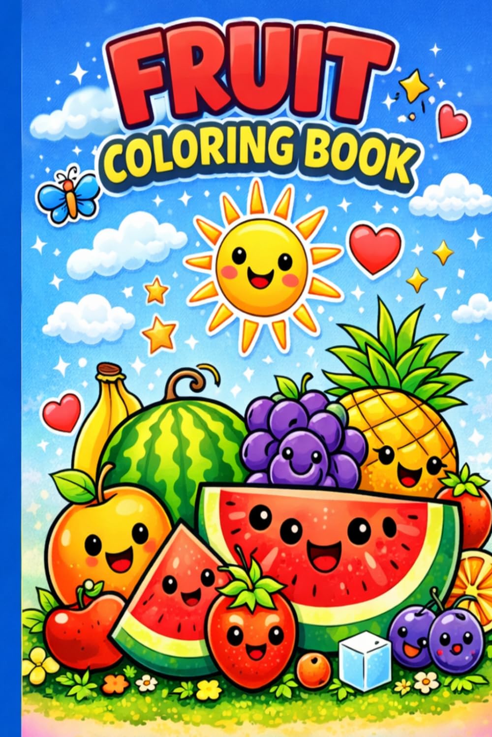 Fruit Coloring Book: Cute and Easy Fruit Illustrations for Toddlers and Preschoolers Ages 2–6