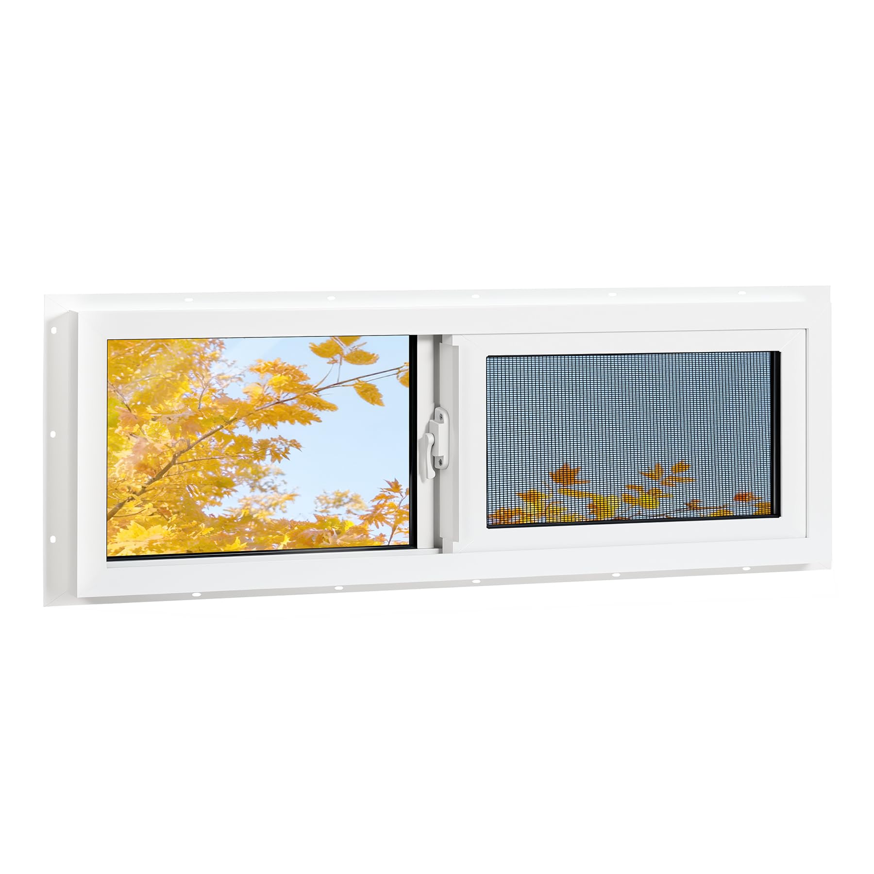 Vinyl Basement Window, Bathroom Sliding Window 30' x 12' White