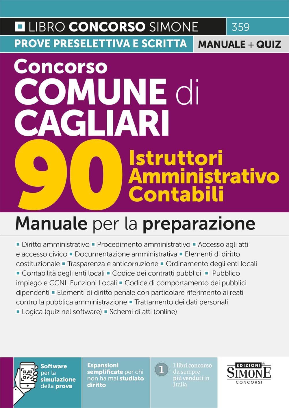 Concorso Comune di Cagliari - 90 Istruttori Amministrativo Contabili - Manuale per la preparazione