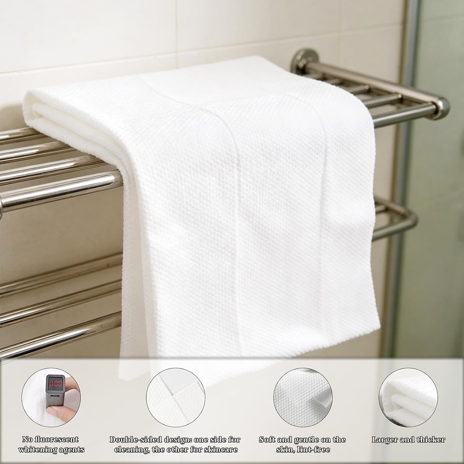 30 Pack Disposable Bath Towels, Lint-Free Absorbent Hair Drying Towel Camping Towel for Travel RV Road Trip Gym Spa, Large 27.5 x 55 Inch