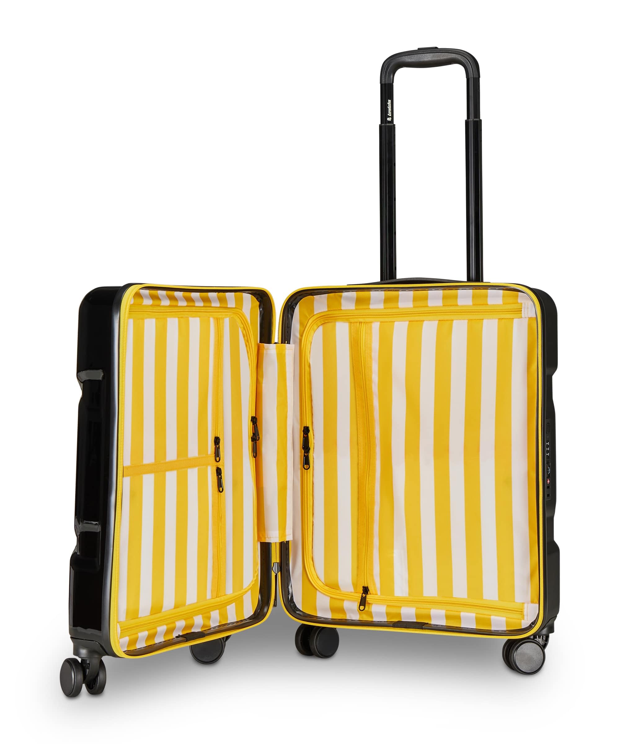 Invicta Trolley Travel - Bagaglio a Mano - Nero - 33 Litri, Rigido da Cabina con 4 Ruote Girevoli + INVICTA Zaino, MINISAC NEXT, Richiudibile e Tascabile, Viaggio & Tempo Libero,