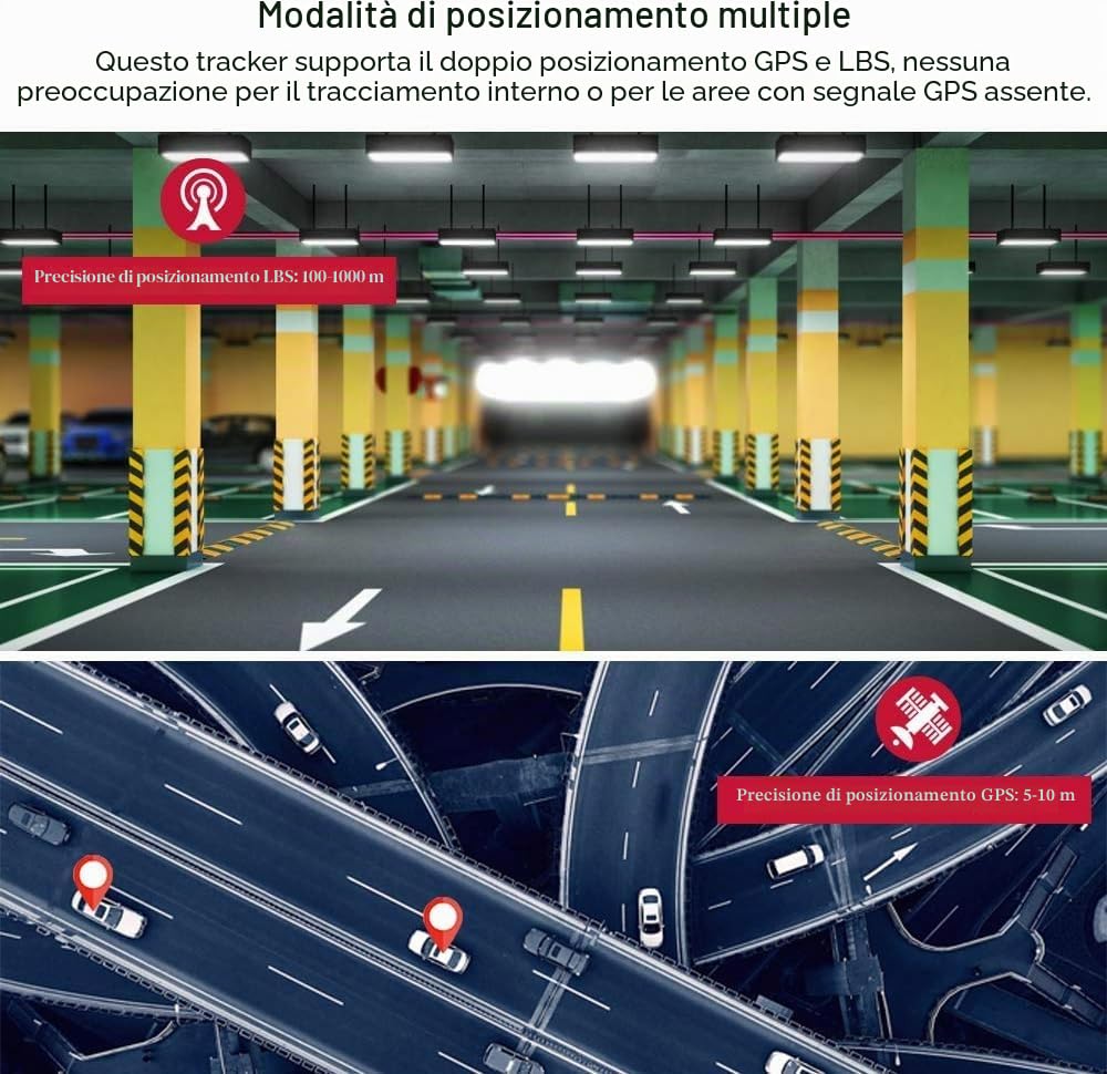 TKMARS Tracker GPS 4G con SIM Integrata, Magnetico, Batteria 5000mAh, Impermeabile IP65 Anti-Furto, Geo-Fence, App Tracking in Tempo Reale, Abbonamento Richiesto