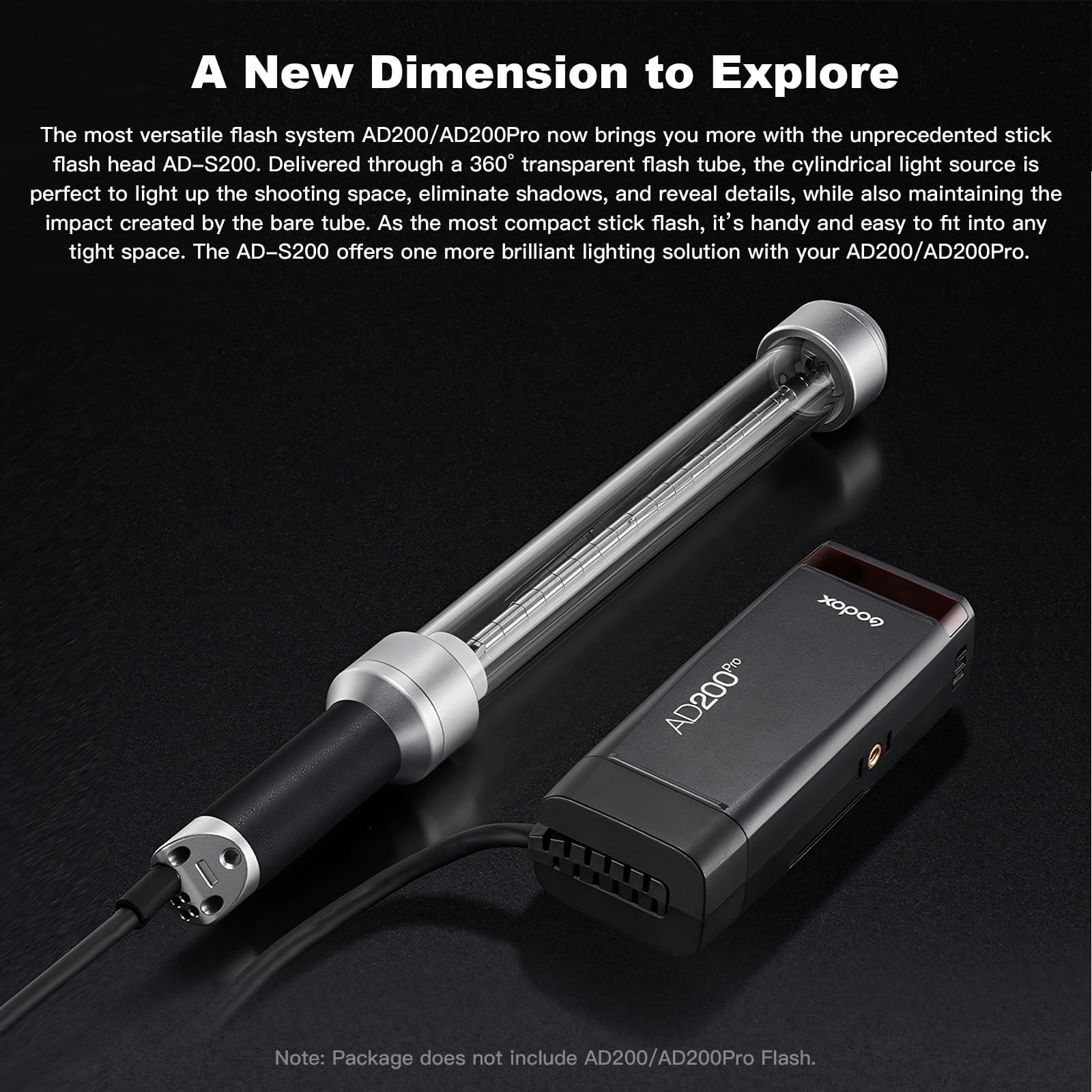 GODOX AD-S200 Stick Flash pour flashs AD200/AD200Pro, godox ad s200 stick light