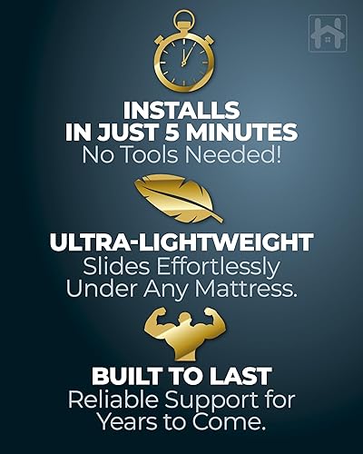 Miniatura 9 de Tabla Bunkie Premium de 10mm Tamaño King (76" x 80") – Soporte de Colchón Delgado de Perfil Bajo Anti-Hundimiento – Tabla de Cama Silenciosa,