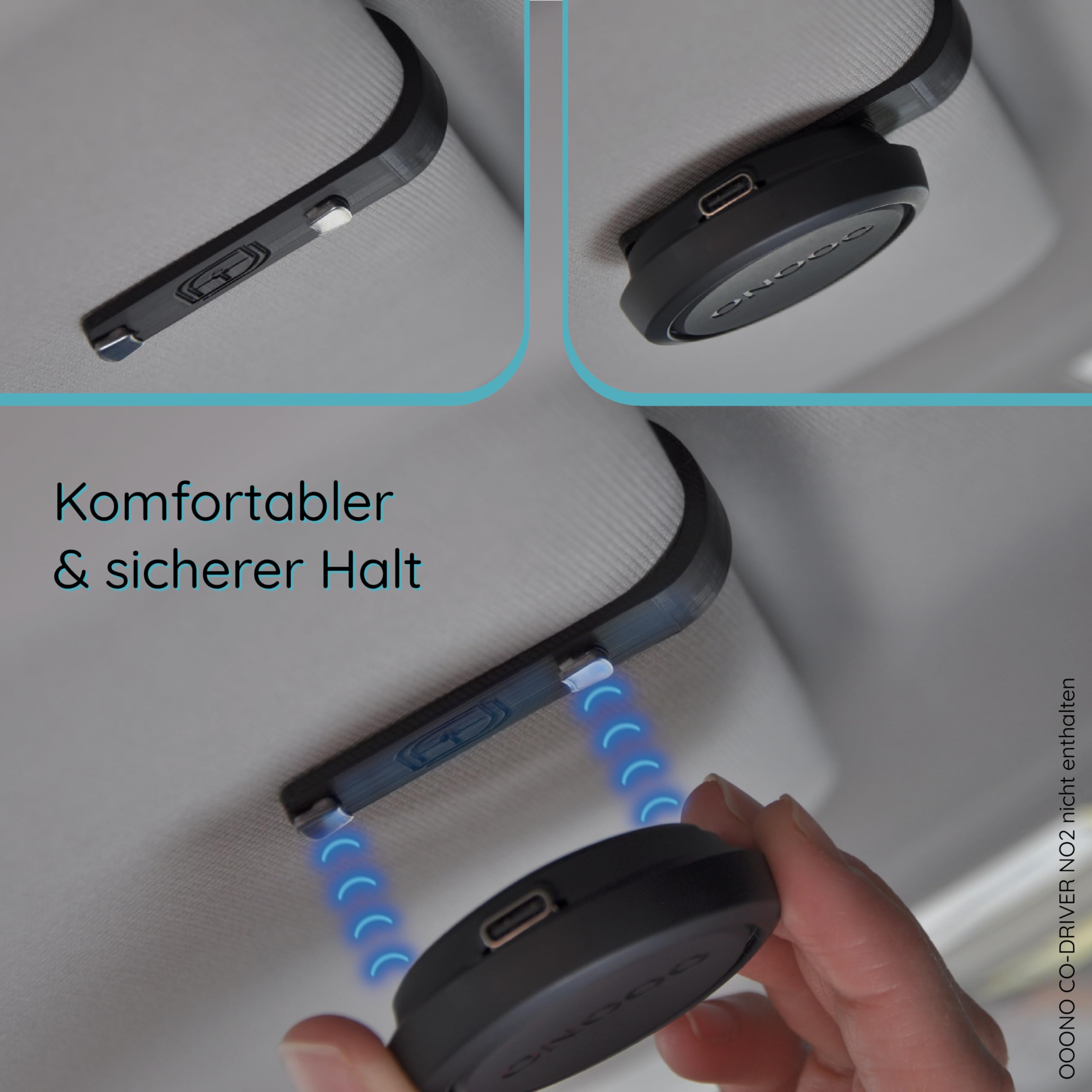 Halterung Sonnenblende passend für OOONO Co-Driver NO2 KFZ Auto Magnethalterung Zubehör