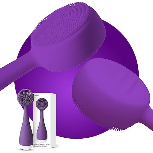 PMD Clean Mini - Smart Facial Cleansing Device with Silicone Brush Anti-Aging Massager - Waterproof - SonicGlow Vibration Technology - Clear Pores
