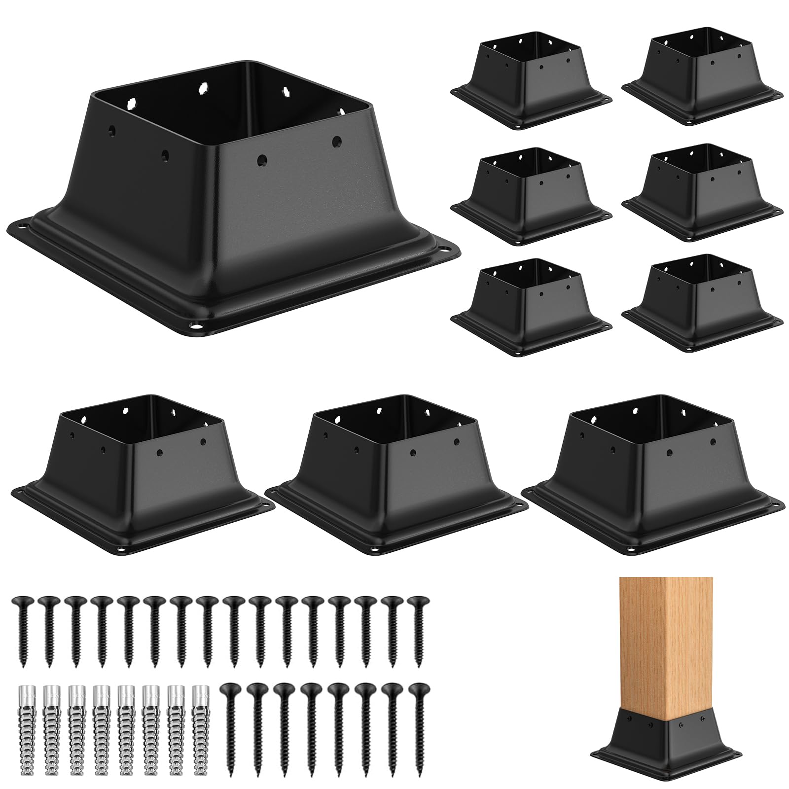 FMhotu 4x4 Post Base 10Pcs, Internal 3.5
