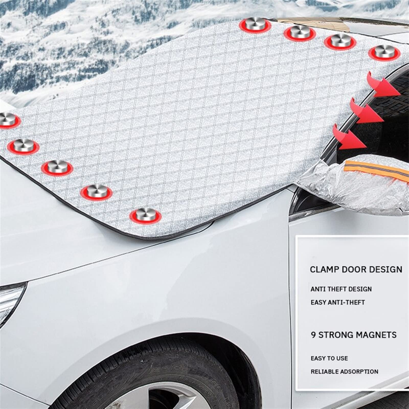 Lently Sonnenblenden Auto Schnee Abdeckung Auto Abdeckung Windschutzscheibe Sonnenschirm Im Freien wasserdichte Anti EIS Frost Auto Protector Winter Autos Außen Abdeckung Autosonnenschutz