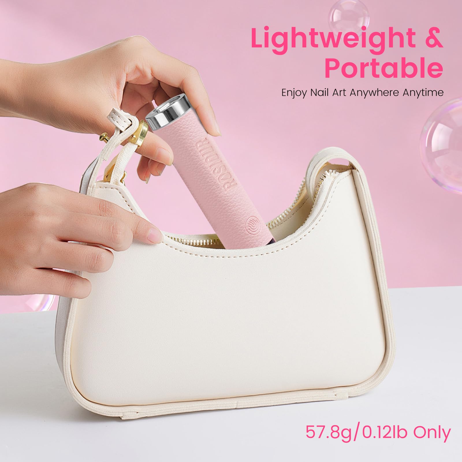 Mini lampada U/V per unghie in gel, ricaricabile e portatile, luce a LED per polimerizzazione con supporto, asciugatura rapida, lampada U/V con sensore automatico, per manicure domestica e salone
