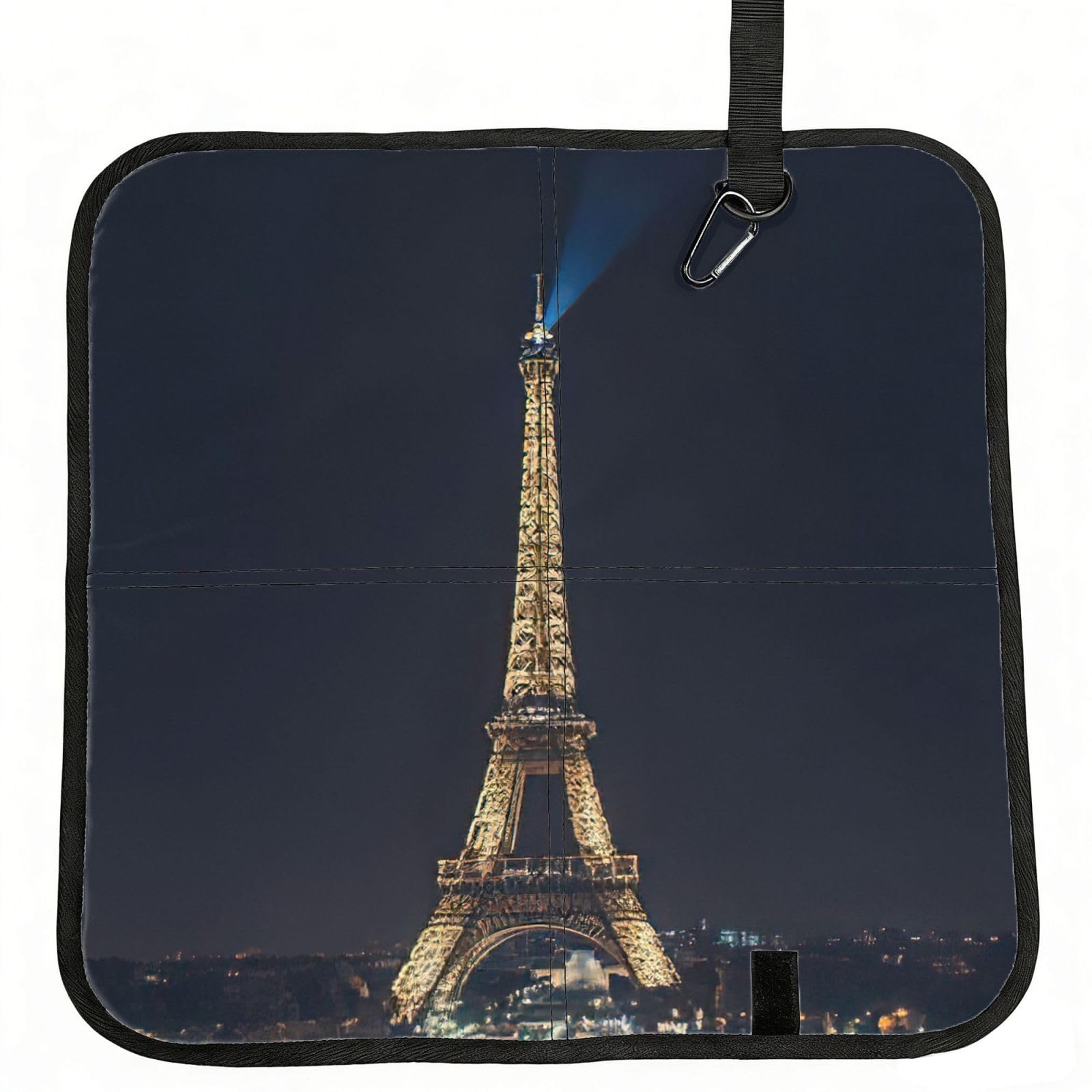 bghdfa Tower In Paris At Night Print Outdoor Sitting Mat Waterproof Oxford Cloth Seat Cushion Folding Foam Camping Seat For Picnic