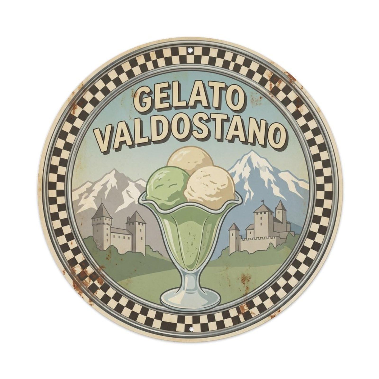 Retro Diner Gelato Ice Cream Parlor Food Culture Metal Tin Sign