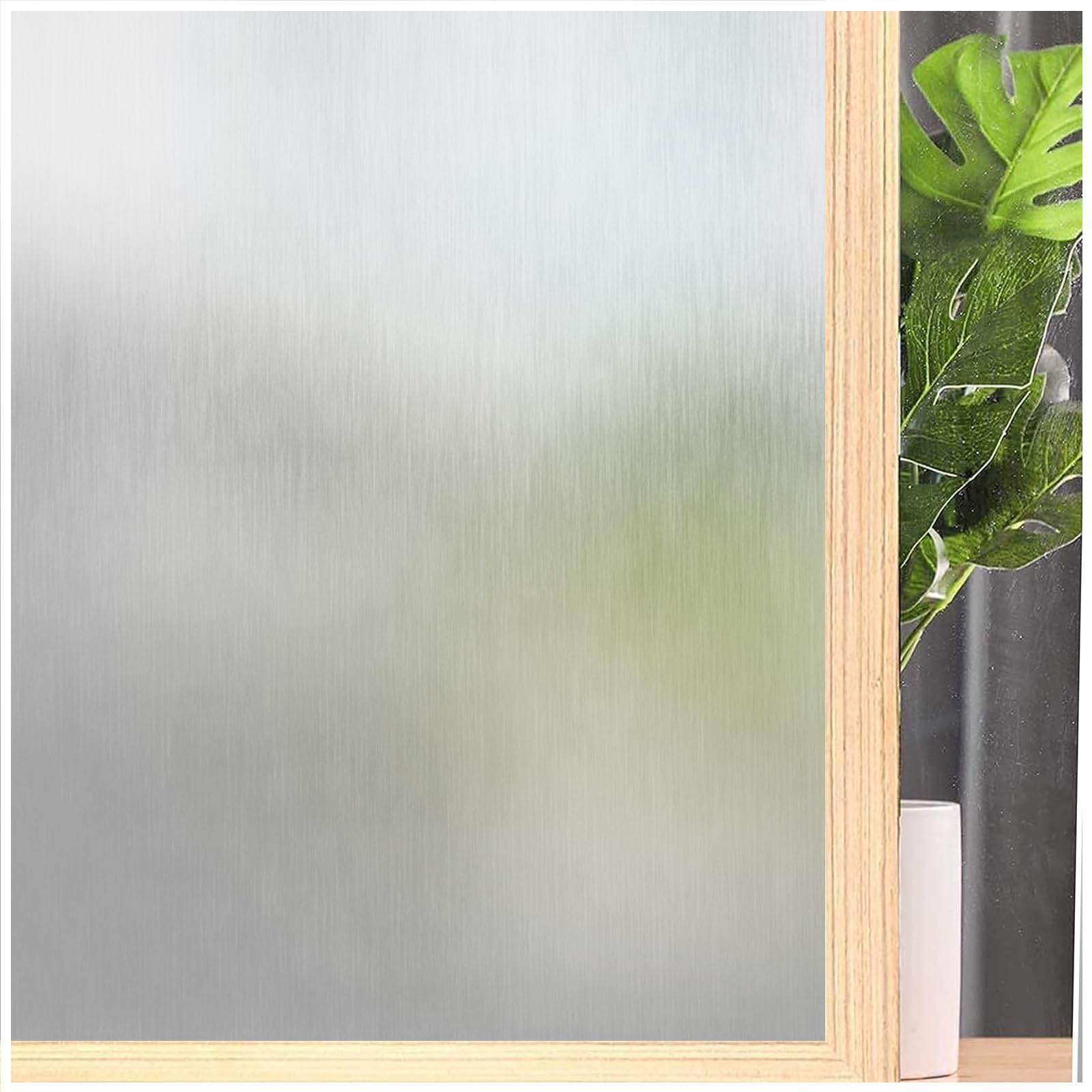 Coavas Window Privacy Film Frosted Glass Window Film UV Blocking Heat Control Static Cling No Glue Removable Decorative Window Tint for Home Glass Door Bathroom Office (Silver 17.5 x 118.1 in)