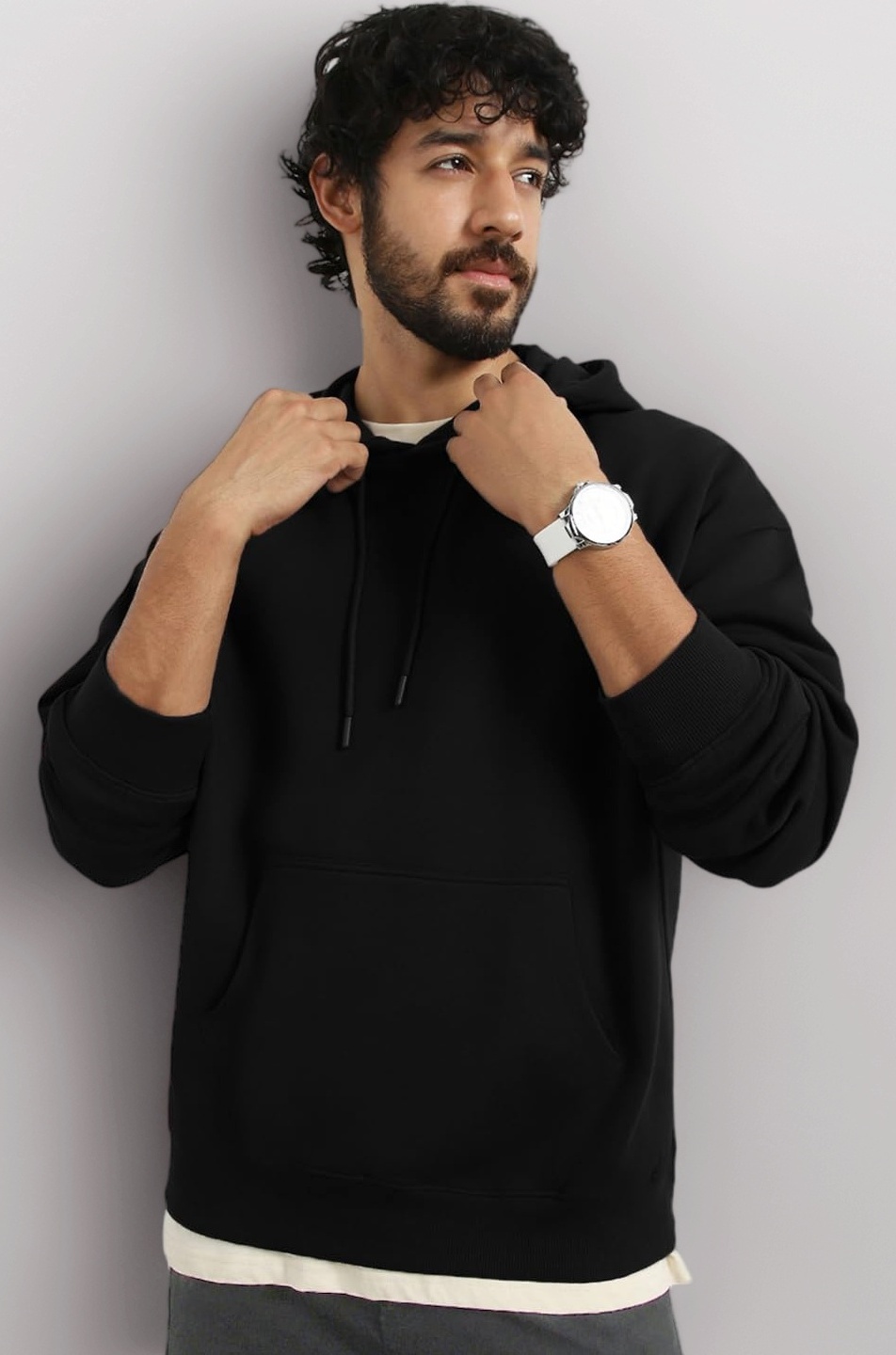 Oversized Hoodies for Man Stylish | 280 GSM Rich Cotton Fleece Solid Oversized Fit Hooded Full Sleeve Oversized Sweatshirt for Men | Stylish Casual Wear Winter Hoodies for Men