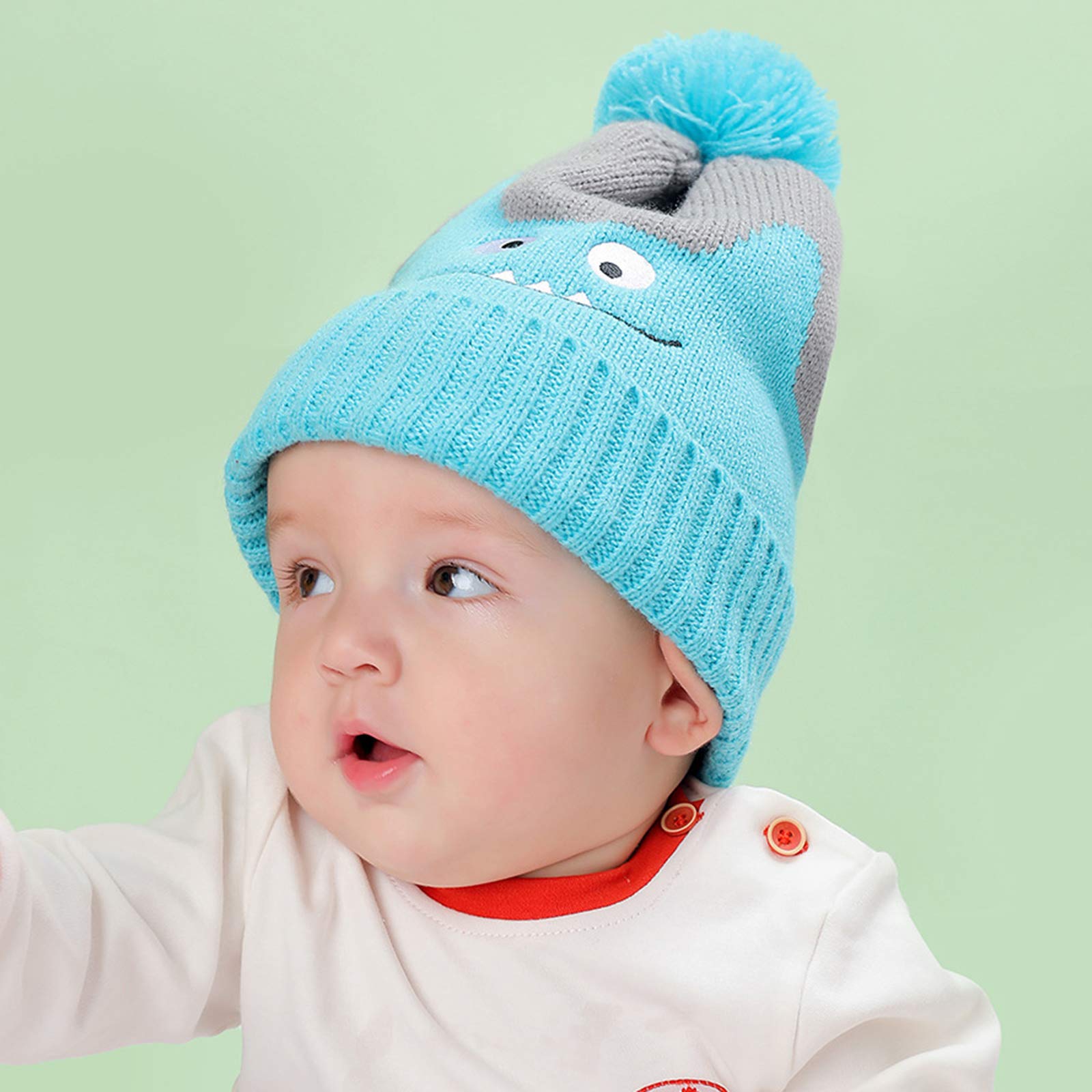 iFCOW Baby Strickmütze für Neugeborene Kleinkind Winter Warm Cartoon Mütze