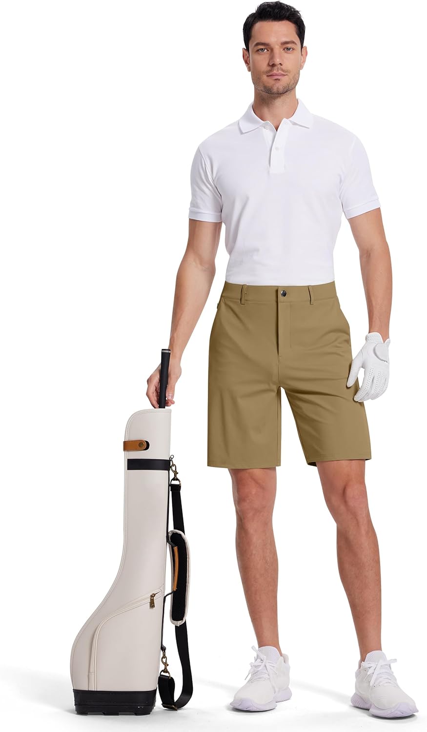 Mens Golf Dress Shorts 9 Inch with 5 Pockets Stretch Lightweight Quick Dry Men's Flat Front Shorts for Work Casual - Image 5
