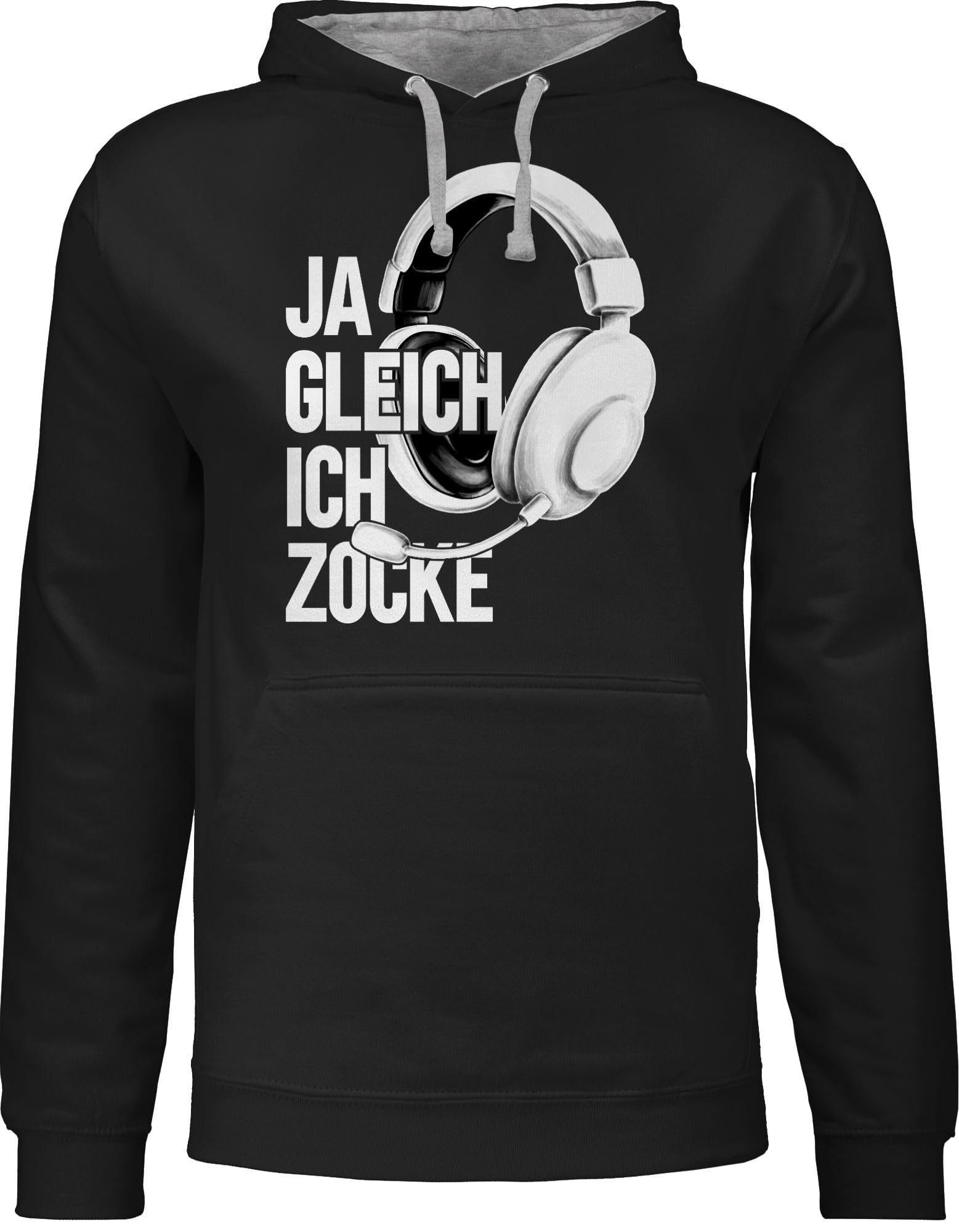 Shirtracer - Pullover Herren Frauen Hoodie Kontrast zweifarbig - Nerd Geschenke - Ja gleich ich zocke