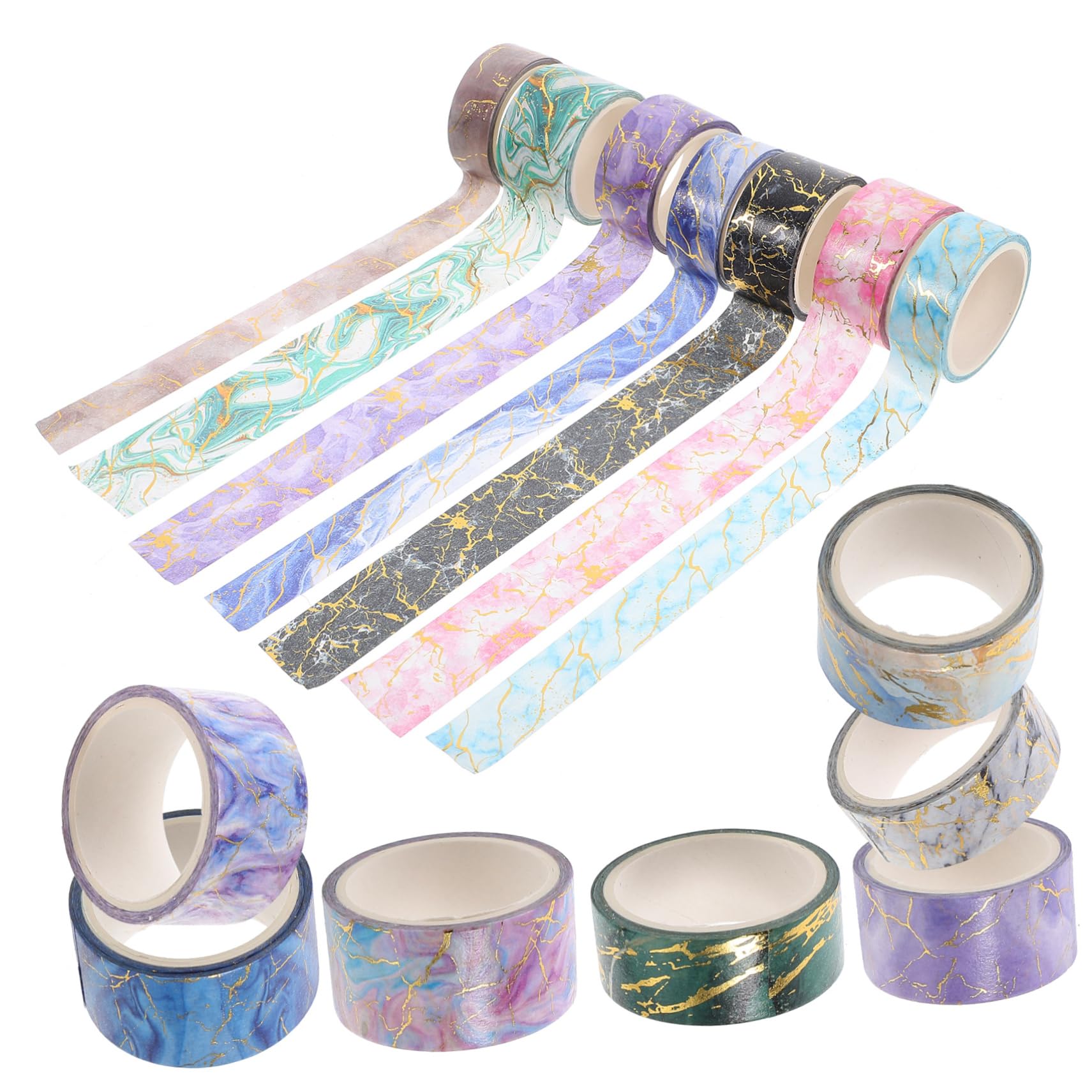 SHINEOFI 70rolki Roli Dekoracyjnej Taśmy Washi Wzór Marmuru Samoprzylepna Taśma Do Scrapbookingu i Dekoracji Każda Rola Idealna Do Prowadzenia Dzienników i Kreatywnych Projektów