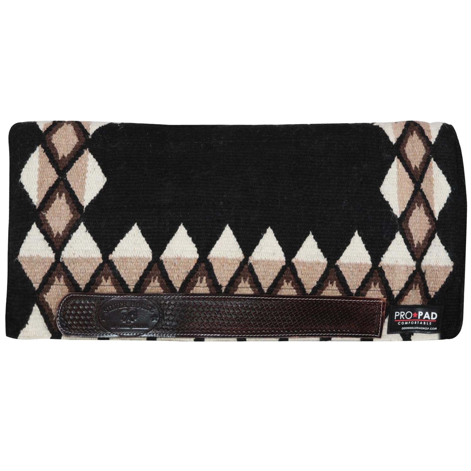 Tapis de selle Western NewRombo, doux et résistant, indispensable pour protéger le cheval des traumatismes et chocs excessifs, sobre et élégant (Full, noir)