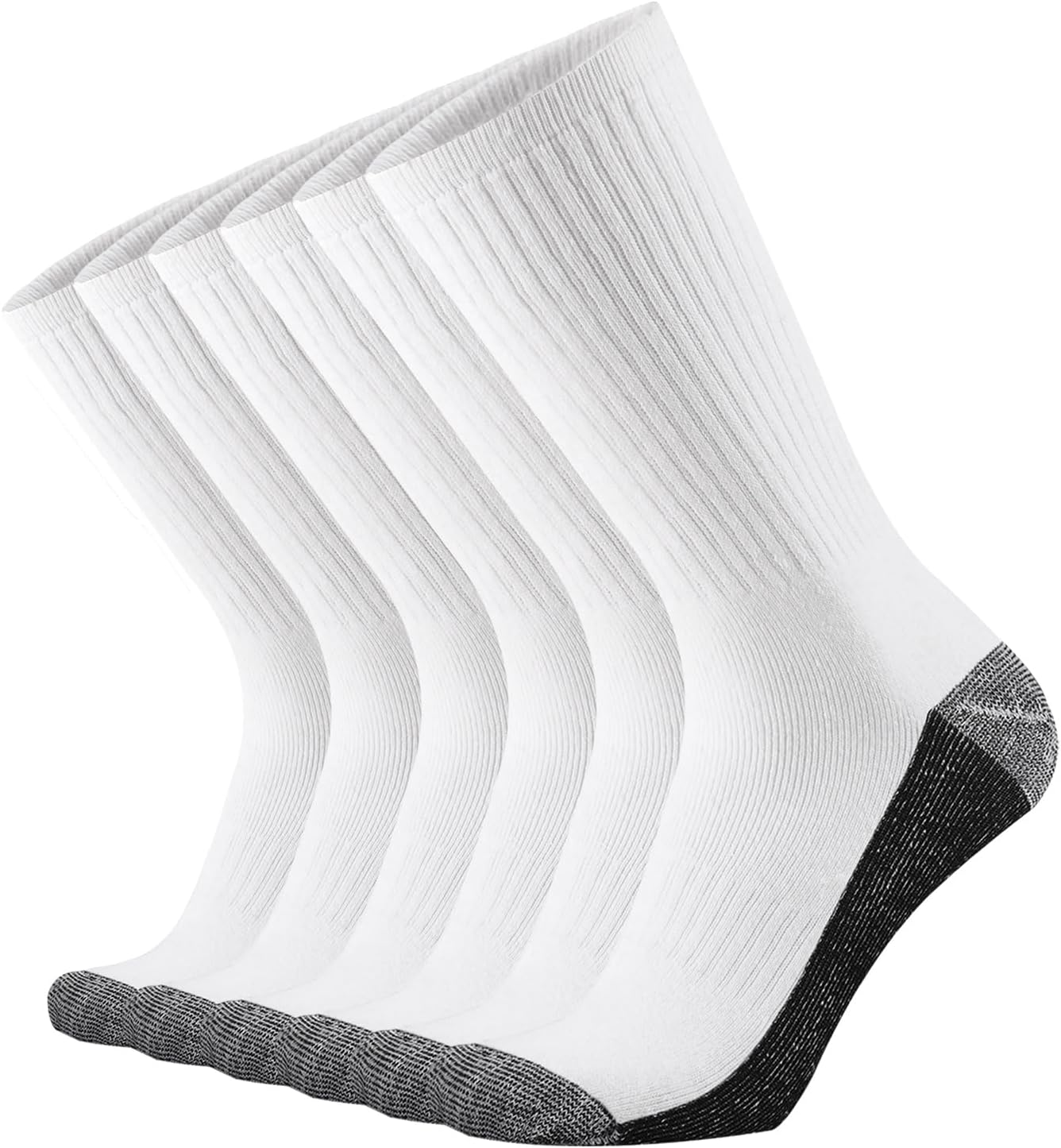 KMM Men Cotton Full Thick Cushion Crew Socks Moisture Control Heavy Duty Work Boot Warm Thermal Wicking Sweat Anti Blisters