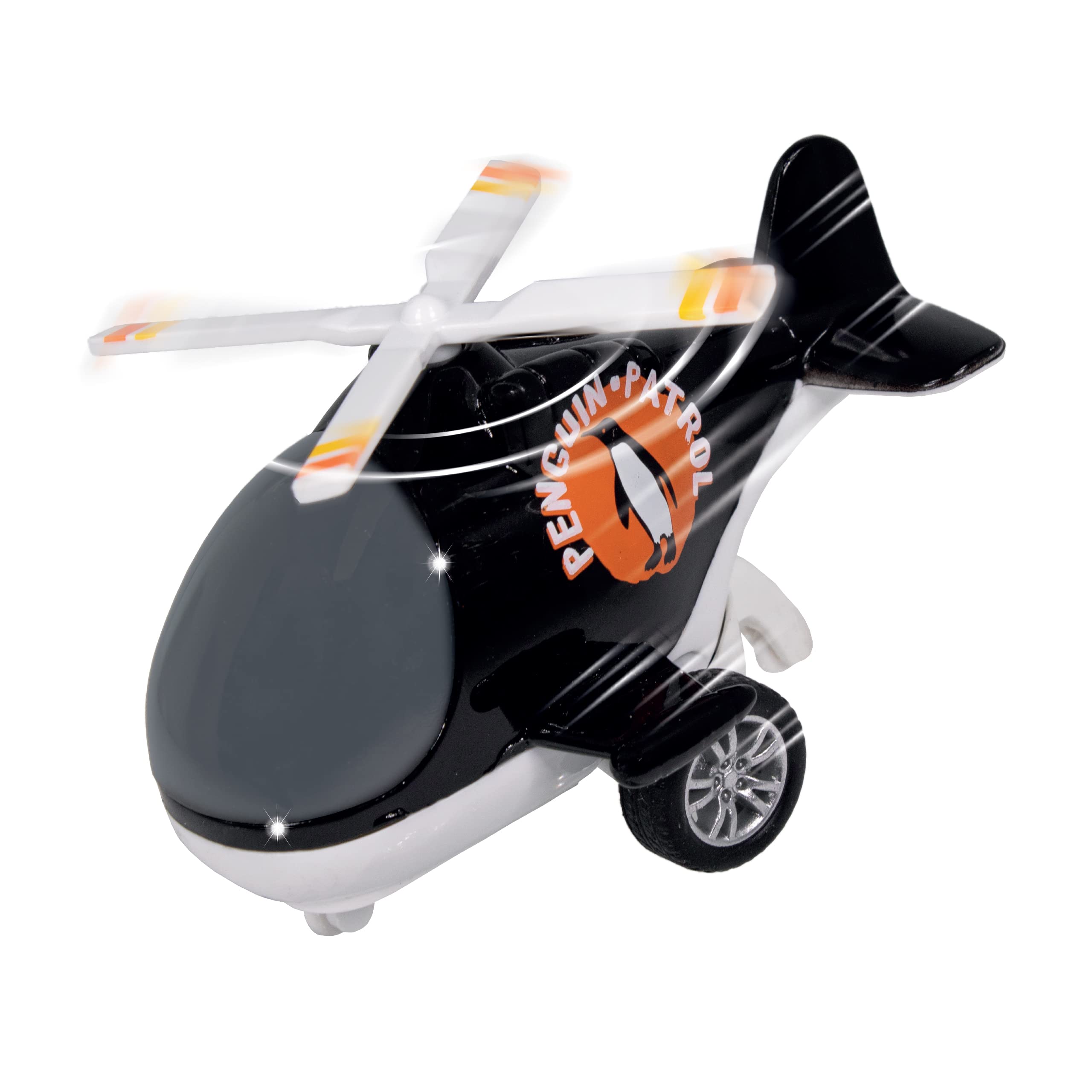 Deluxebase Patrol & Rescue Helicopter - Penguin from Friction helicopter toy with spinning rotor for kids and toddlers