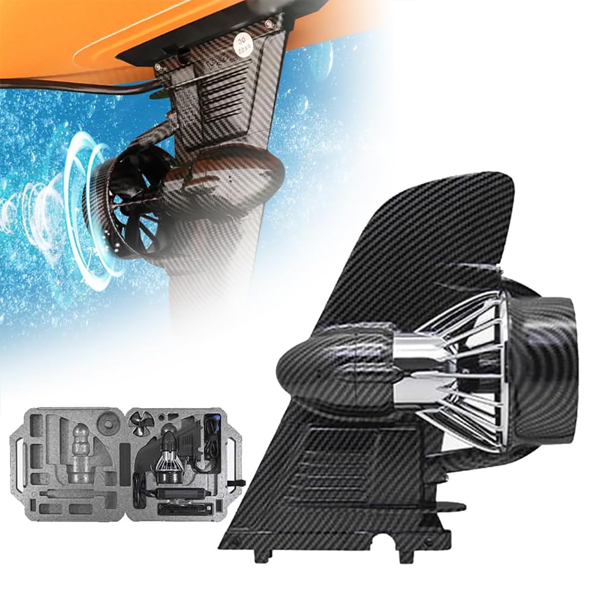 HLGKBY Tabla de Surf con Aleta motorizada eléctrica, Equipada con Control Remoto, propulsor de 24 V, Aletas de Tabla de Surf eléctrica, hélice de Velocidad Ajustable, Kit de Tabla de Surf con Motor