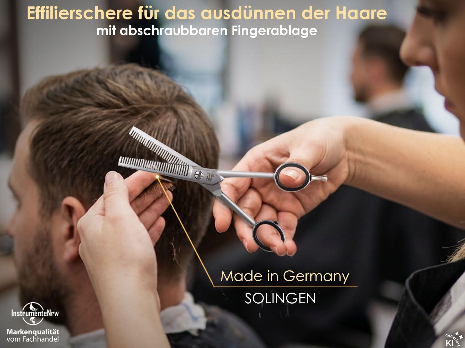 Haarschere Effilierschere Solingen 2er Set Haarschneidescheren in 6 Zoll | Haarschneideschere aus rostfreiem Edelstahl Made in Germany Friseurschere für einen perfekten und präzisen Haarschnitt