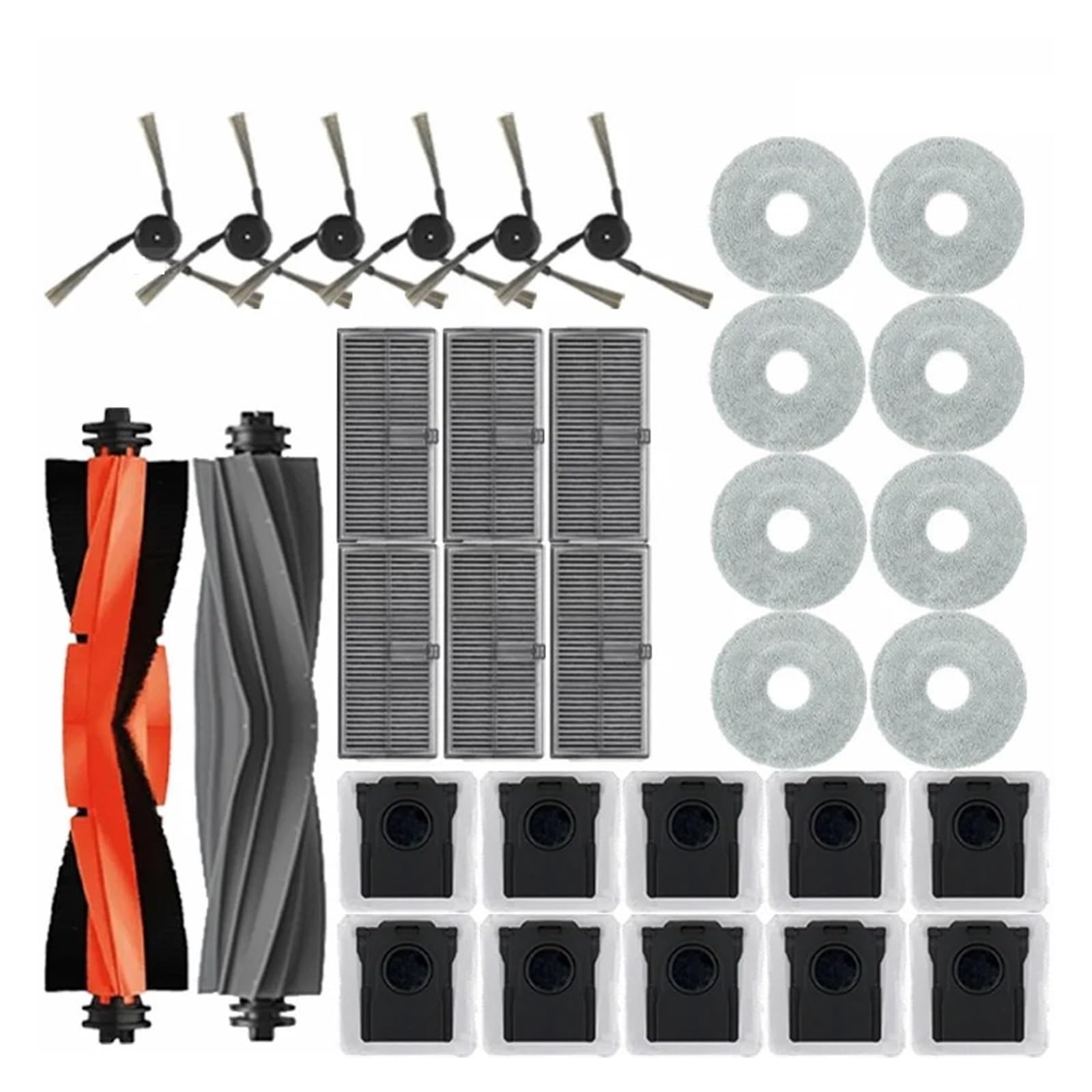 PORRSYDCD Compatible With Dreame L40 Ultra / X40 Ultra Robot Vacuum Accessories Dust Bags Mop Main Side Brushes Cloths HEPA Filters Spare Parts(Black)