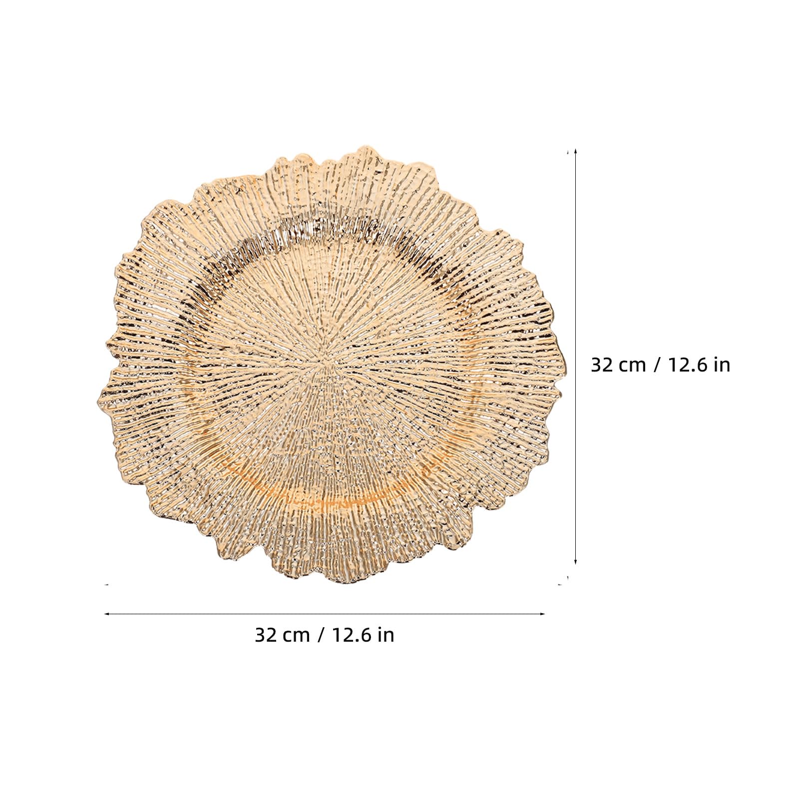 OSALADI 4 szt. złotych talerzyków Reef Charger, 13" eleganckich