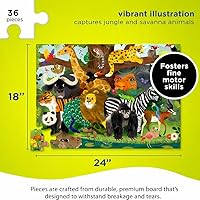 Vista 3 de Crocodile Creek Rompecabezas de piso de 36 piezas, divertidos rompecabezas de suelo para niños de 3 a 5 años, caja con forma resistente