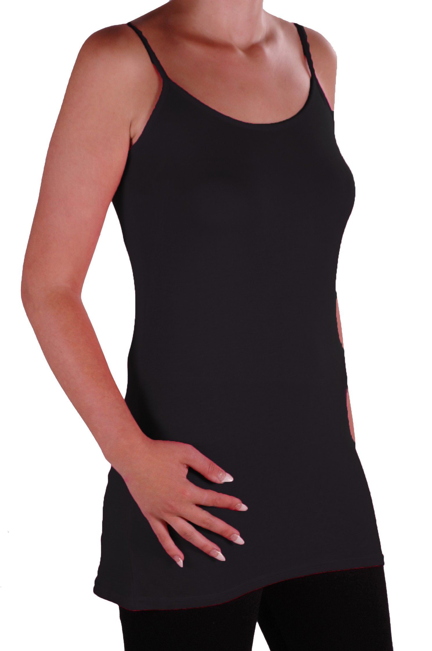 Eye Catch Women's Black Eyecatch Tm - Angelique Strappy Cami Top Plus Size Long Camisole Vest Size 20