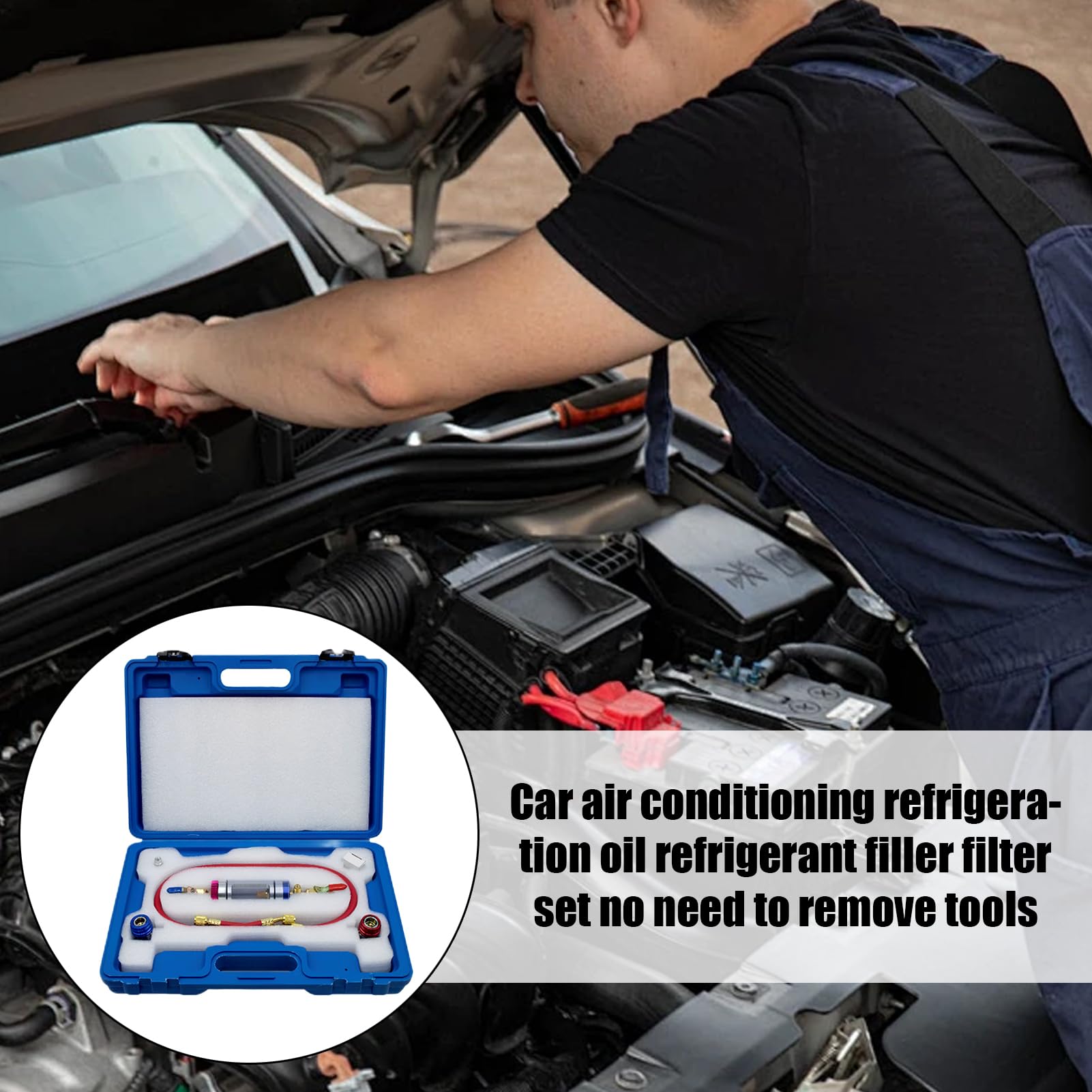 Probador AC Automotriz Herramienta para Prueba De Compresor, Filtración Y | Comprobador Refrigerante Climatizador Coche Filtro Impurezas Carga para Mayoría de Sistemas Air