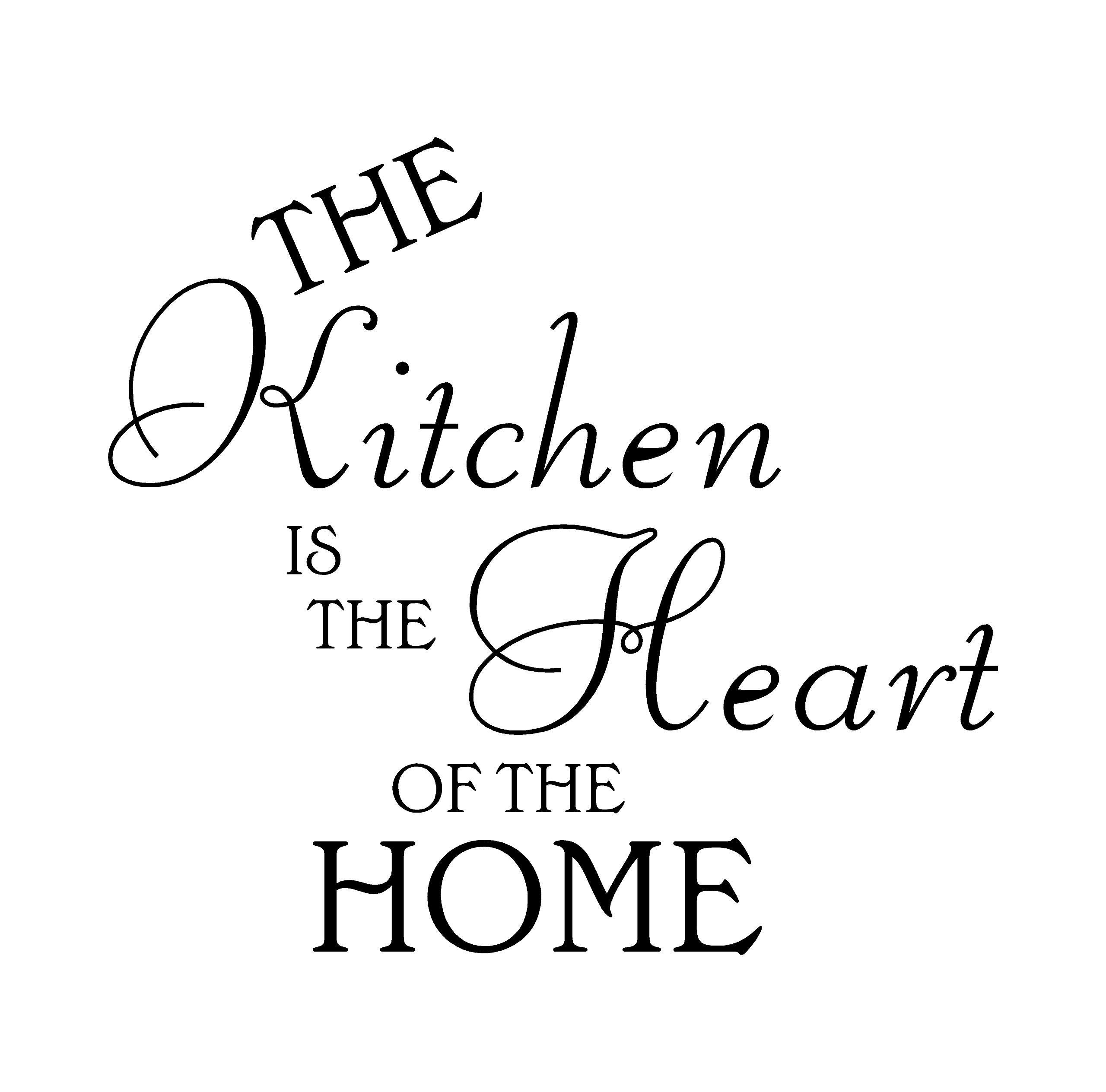 Lightningsigns Black Kitchen Heart Of The Home Vinyl Decal Wall Art Sticker Wa23 - Small