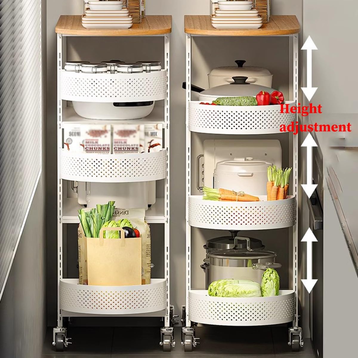 Carrello metallo ruote ripostiglio cucina bar(3 Tier 60cm)