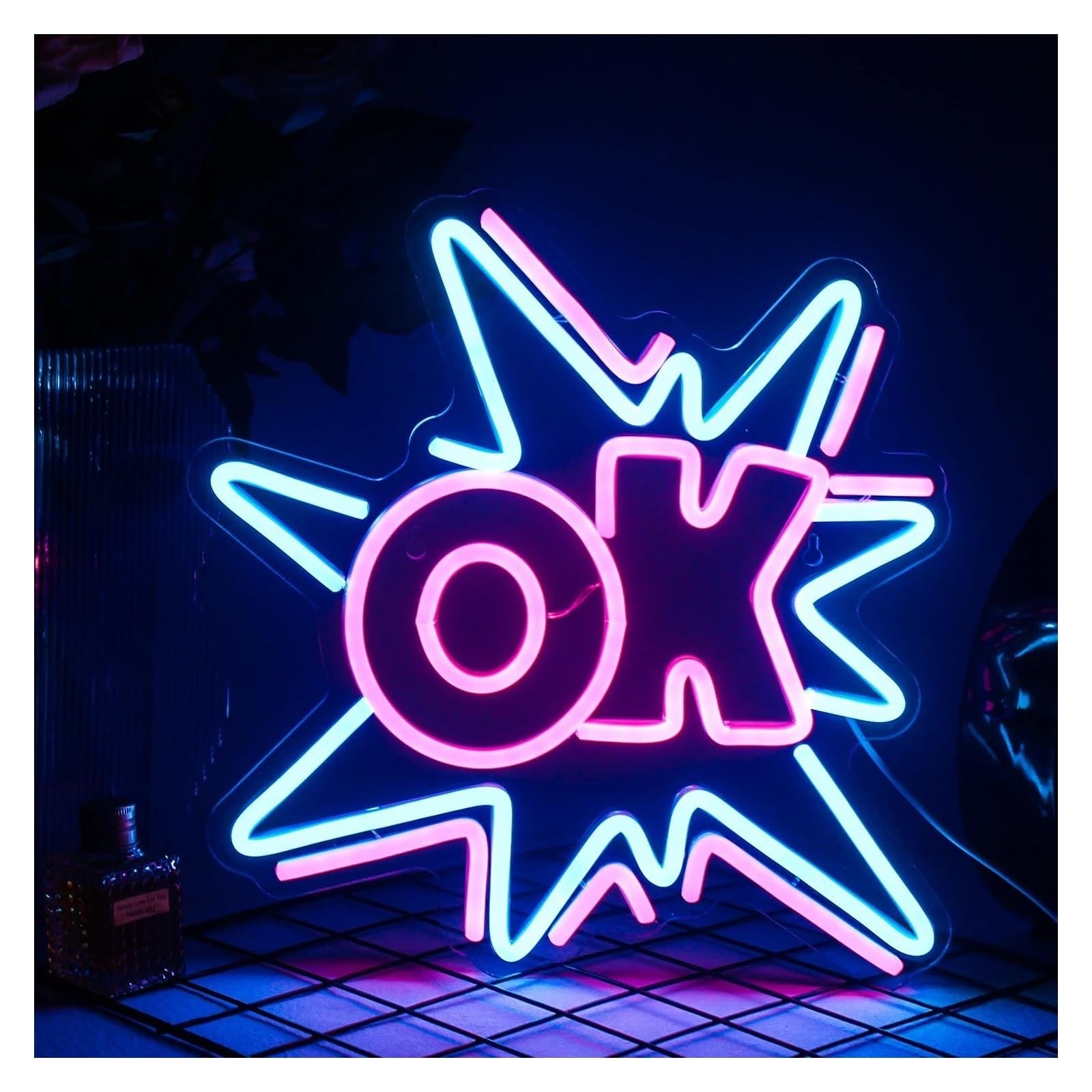 Insegna luminosa al neon Per insegne al Per neon Ok Led Light Home Cool Room Bar Club Party Decorazione murale Design personalizzato Pannello luminescente