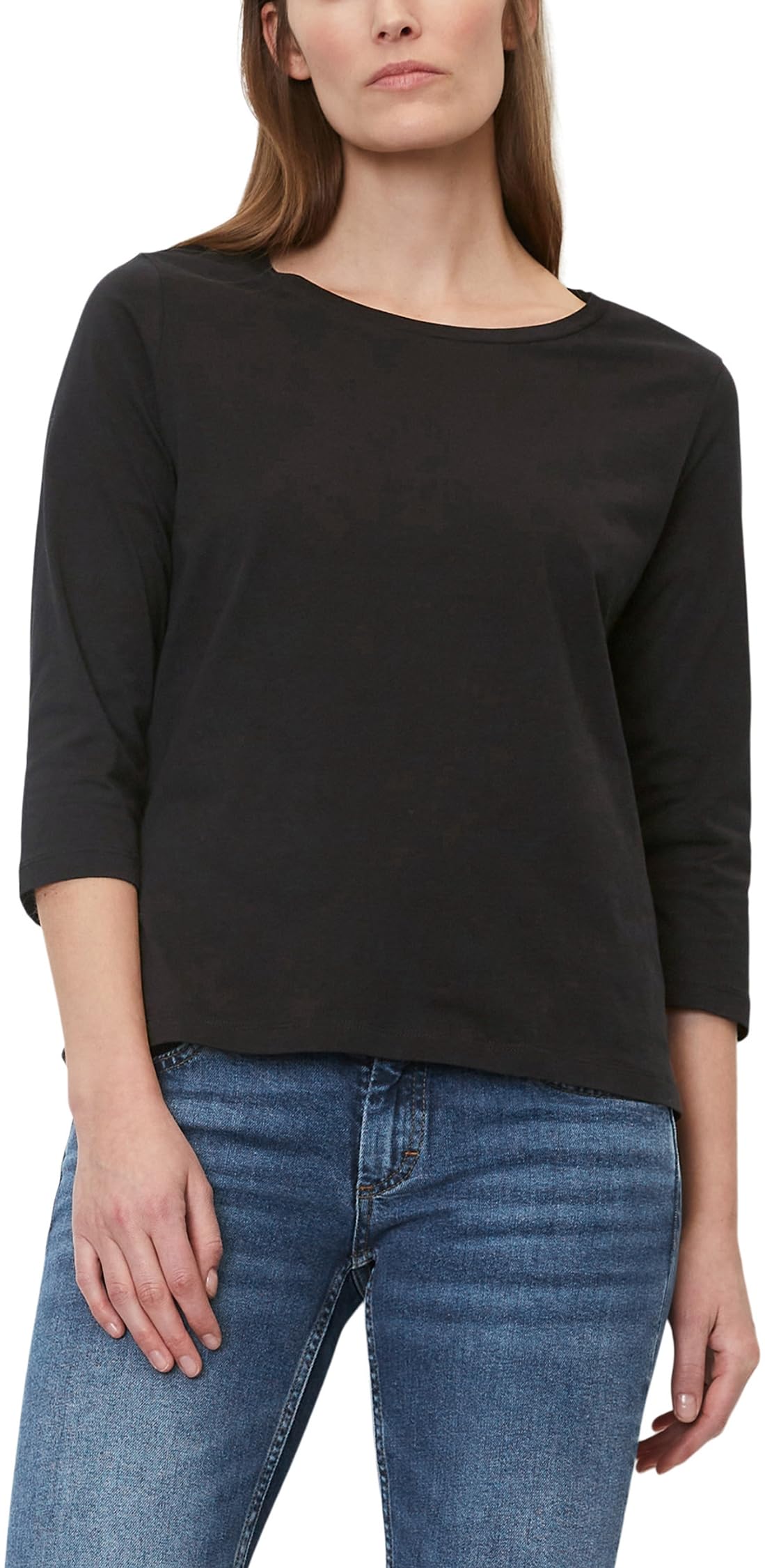 Marc O'Polo Damen Langarmshirt aus Bio-Baumwolle verkürzte Ärmel