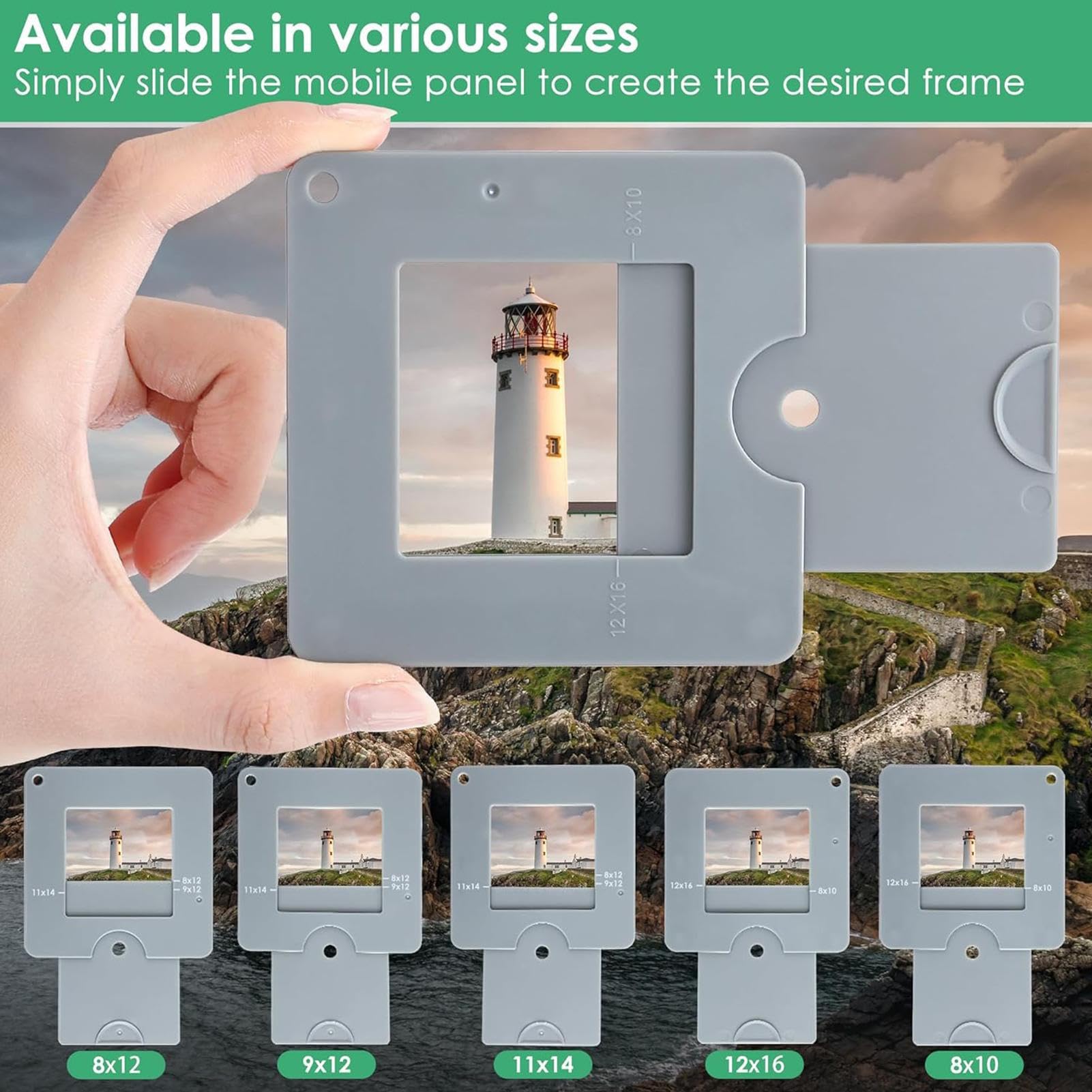 Motivsucher für Zeichnen - Farbisolations View Catcher - Tragbarer Sucher mit Schiebemechanismus für Malerei Fotografie Naturliebhaber Outdoor Abenteurer Garten Erkundung Camping