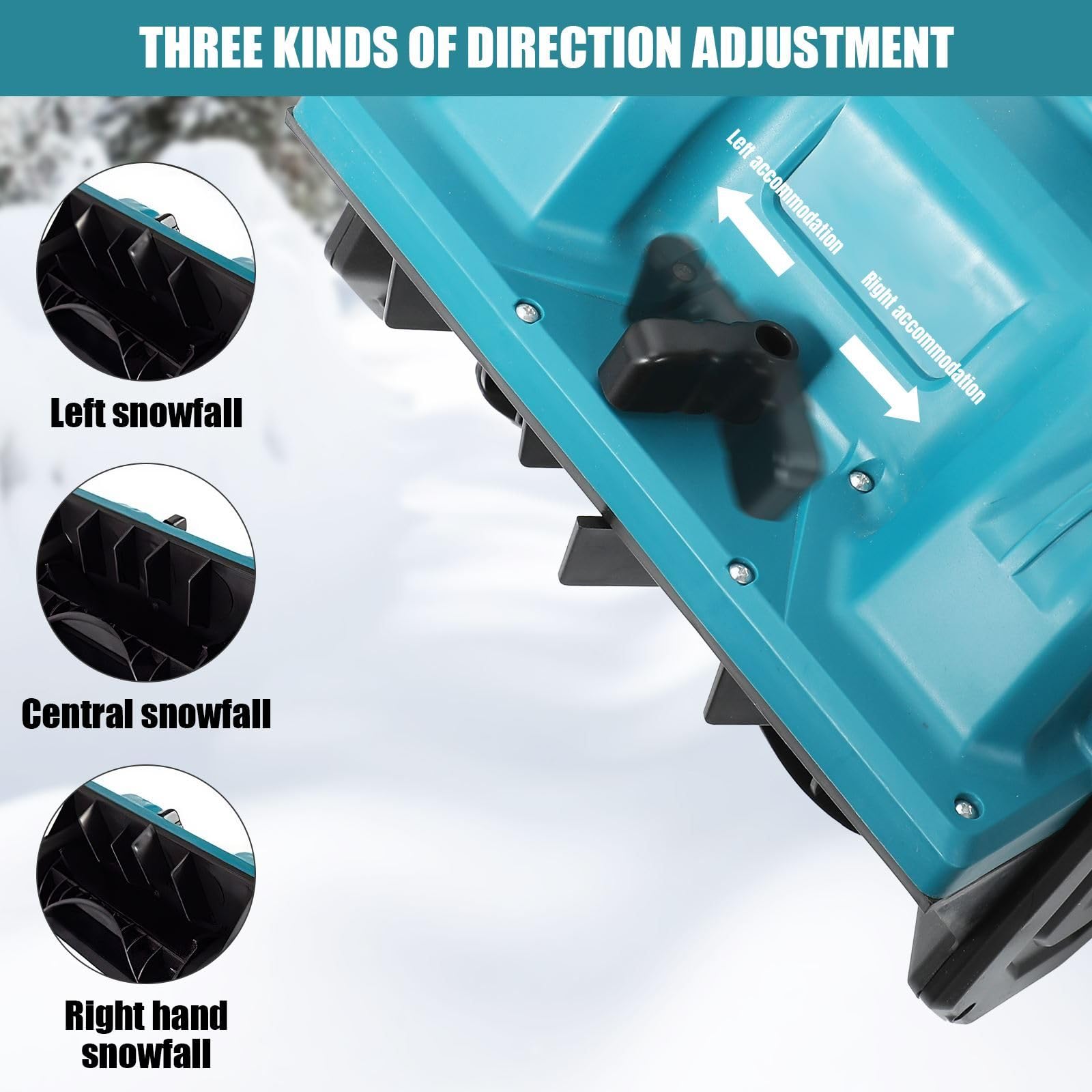 Akku-Schneefräse für Makita 18V Batterie, 13 Zoll Faltbare Elektrische Schneefräse,600W Schneefräse Akku,Höhenverstellbar, 45° verstellbare Richtung, max.Schneehöhe 20 cm (ohne Akku)
