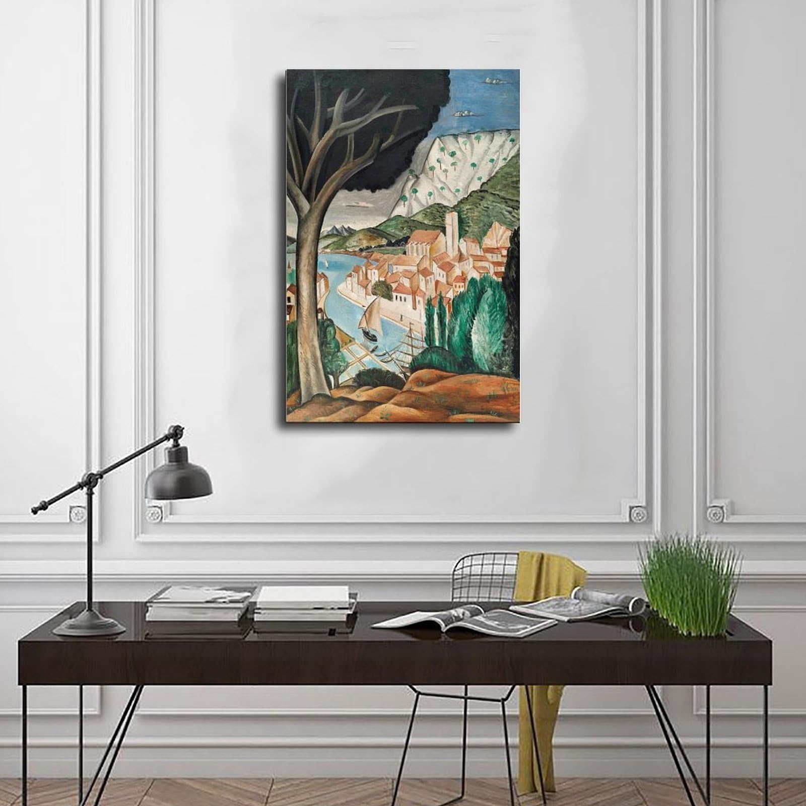 ANFOTCM Andre Derain, Martigues, Harbor in Province, plakat na płótnie dekoracja sypialni sport krajobraz biuro dekoracja pokoju prezent 60 x 90 cm