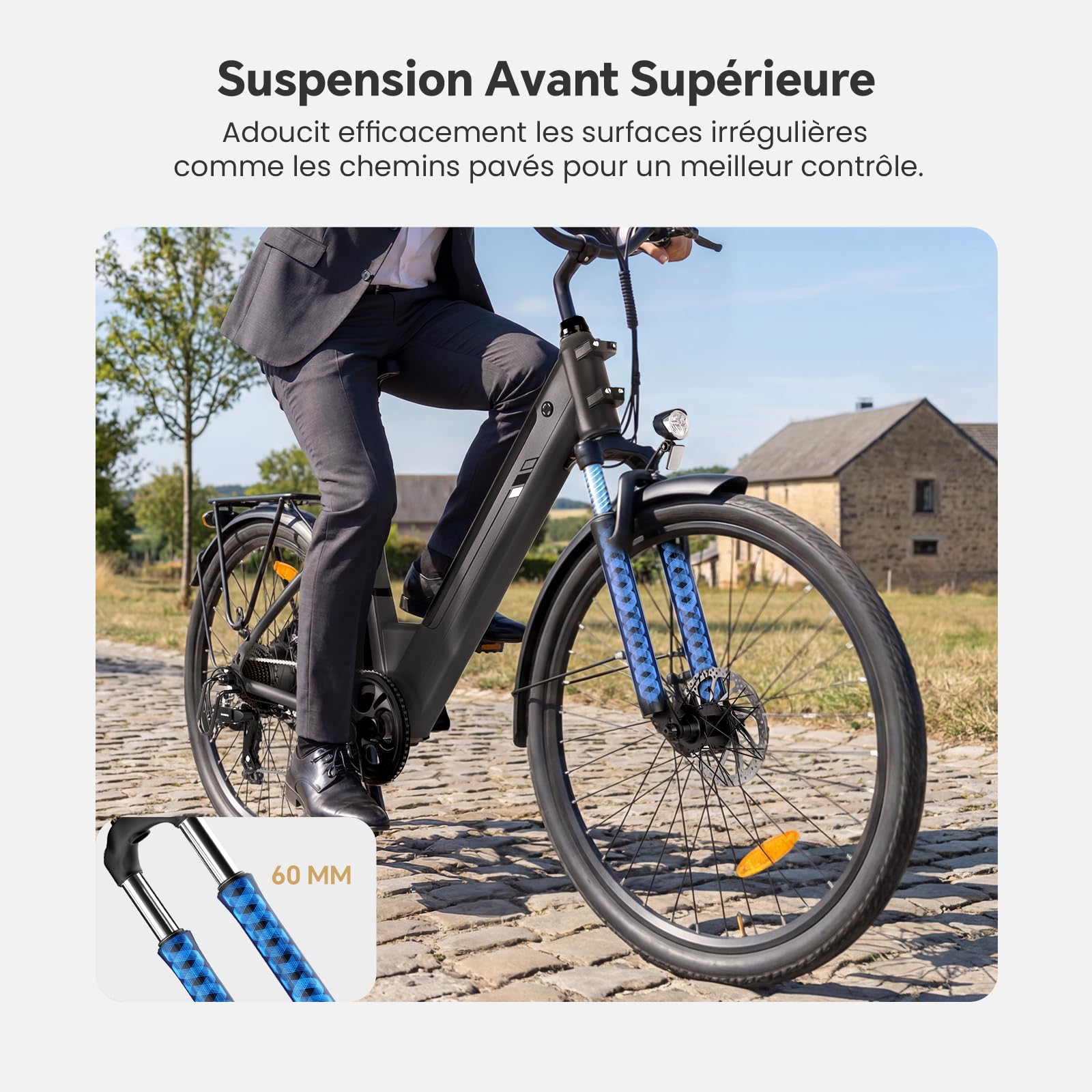 Touroll J2 St Pro Vélo Électrique Ville 250W 45Nm 561Wh Autonomie 100KM Freins Hydrauliques 7 Vitesses 26"