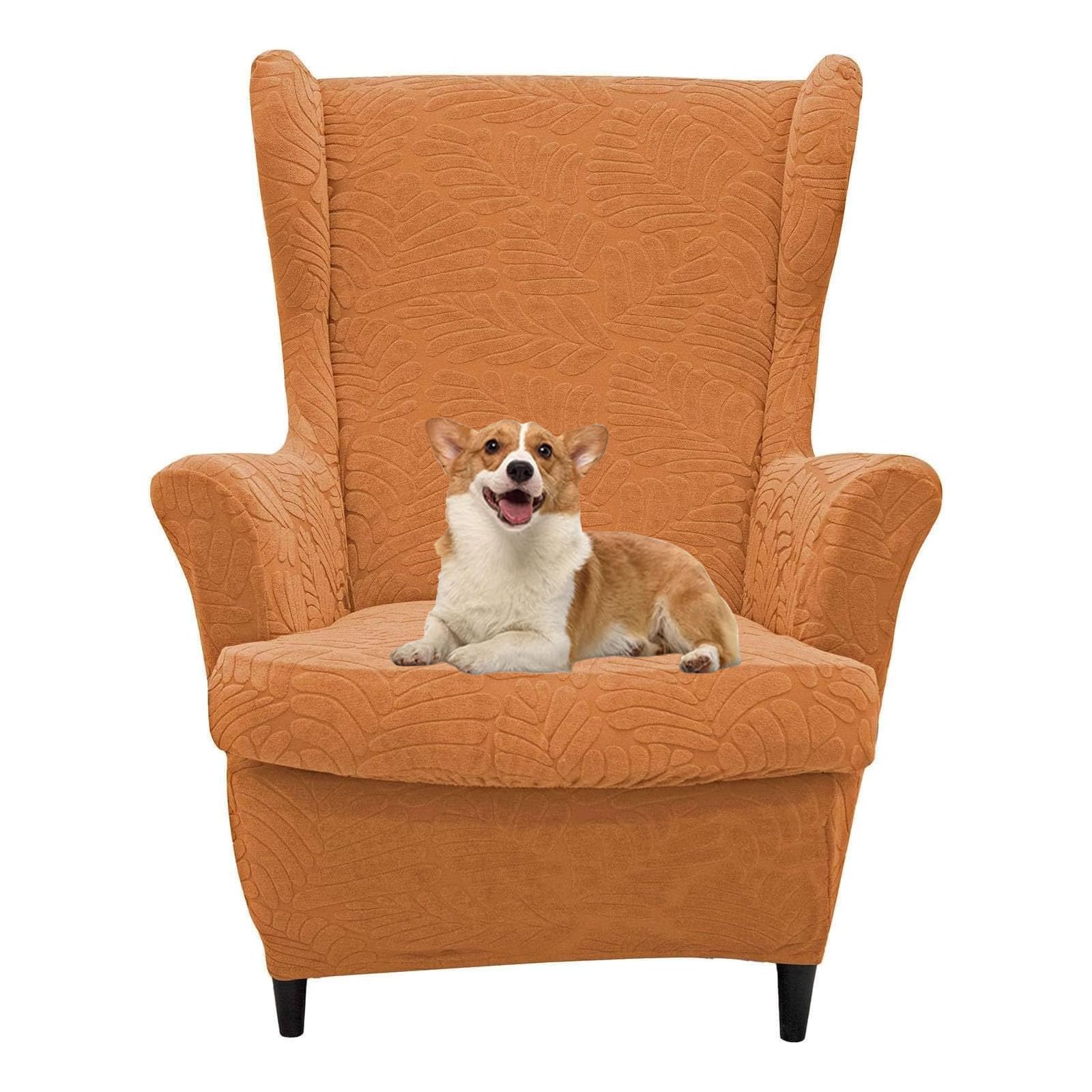 Fundas elásticas for sillones orejeros OBASDFD aptas for sofás individuales lavables naranja