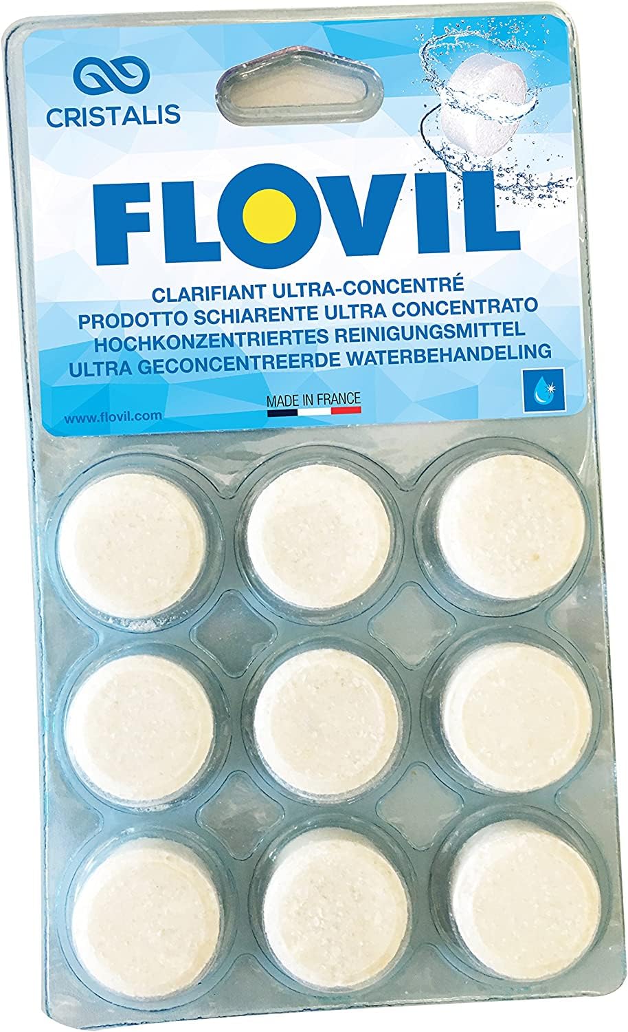 Flovil Klärer, Ultra Konzentrat, für alle Arten von Pool-Filtern, 27 Tabletten